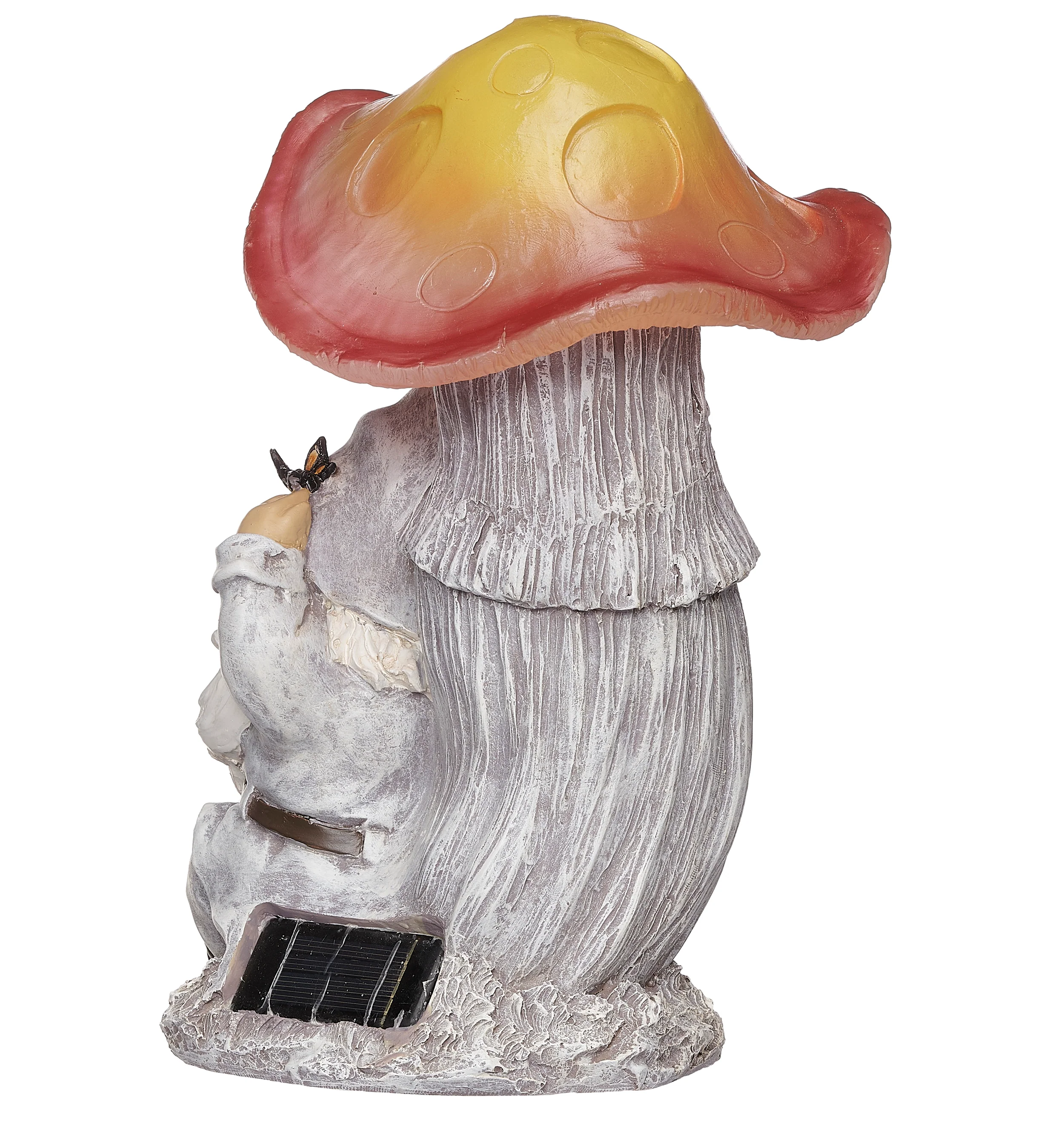 Solar Gnome Mushroom Garden Statue - Image 2