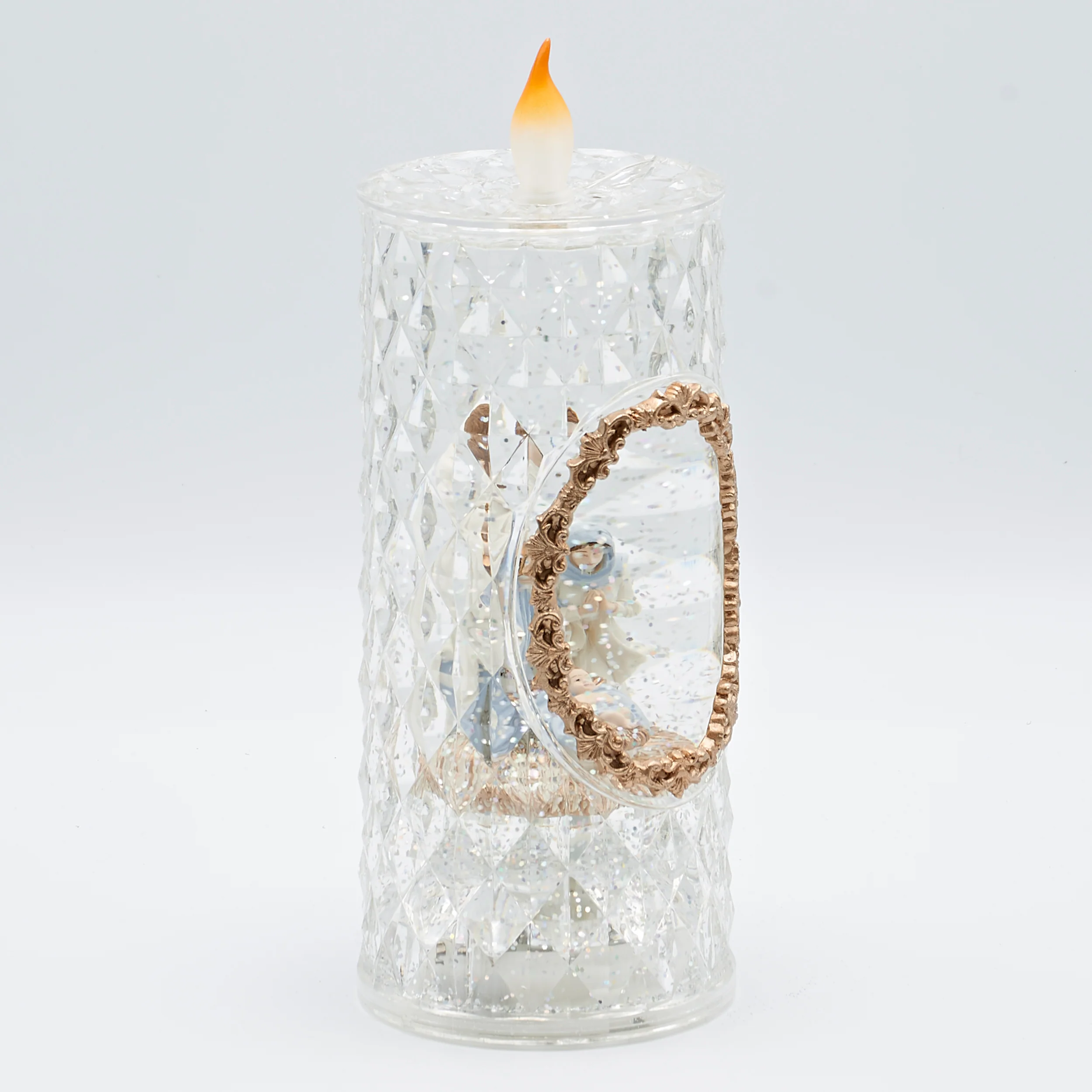 Confetti Lites Lighted Swirl Candle with Holy Family - Image 3