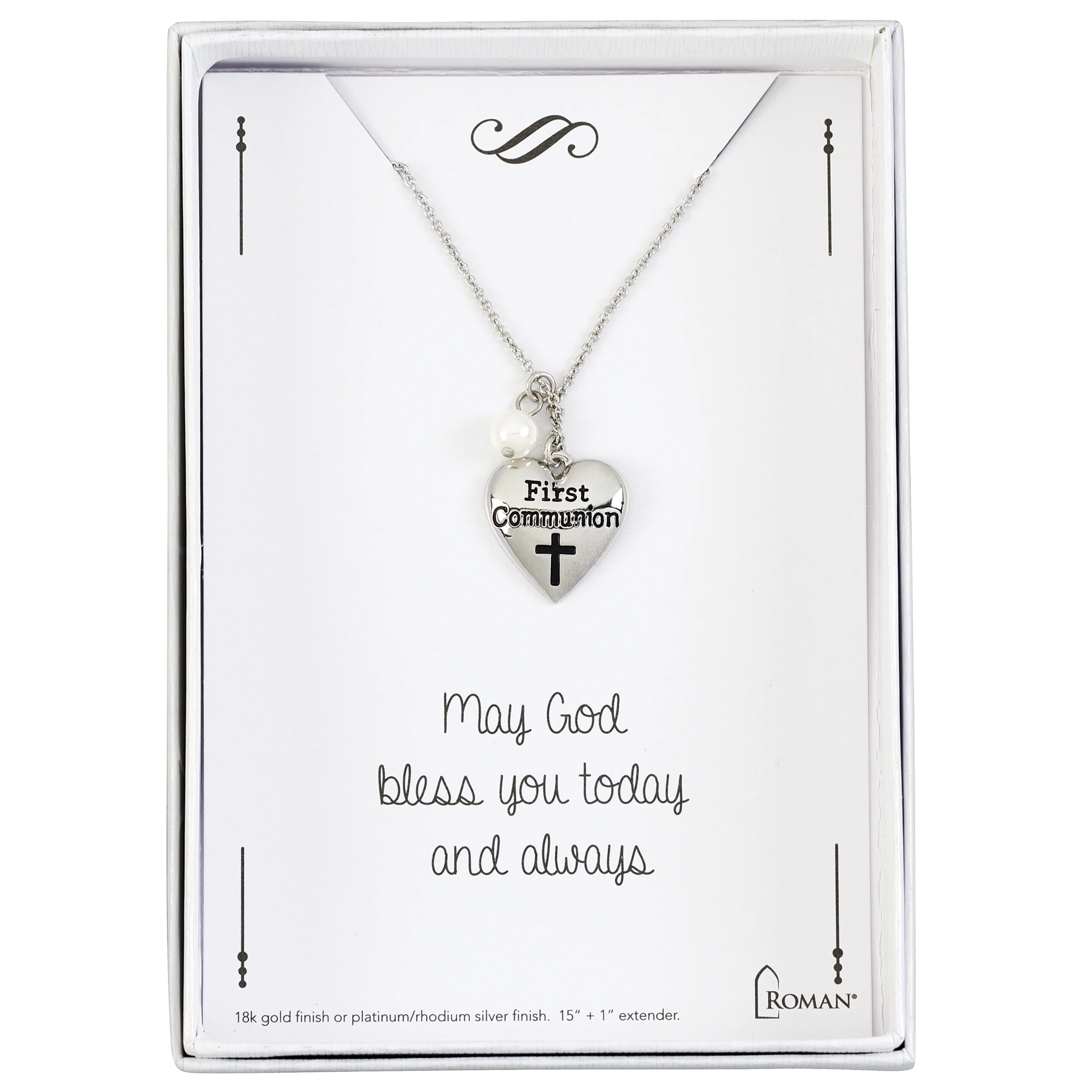 Girls First Communion Heart Pendant Necklace - Image 2