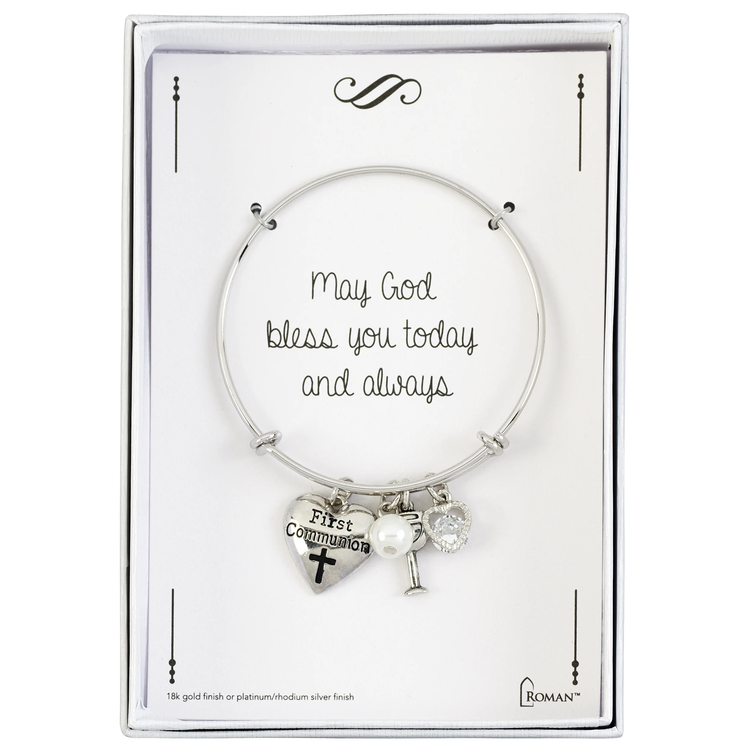 Girls First Communion Charm Bangle Bracelet - Image 2