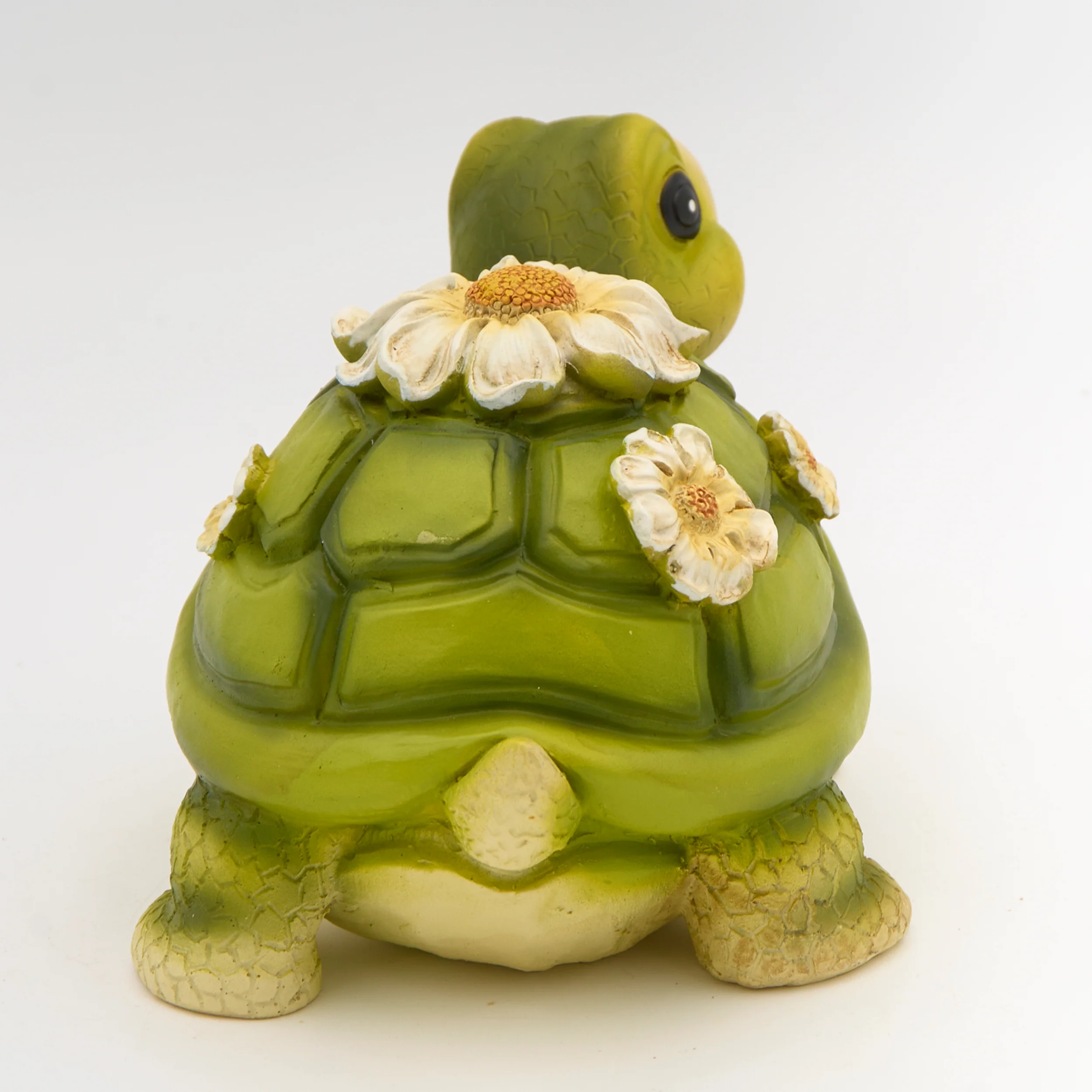 Smiling Turtle with Daisy Garden Statue - Image 3