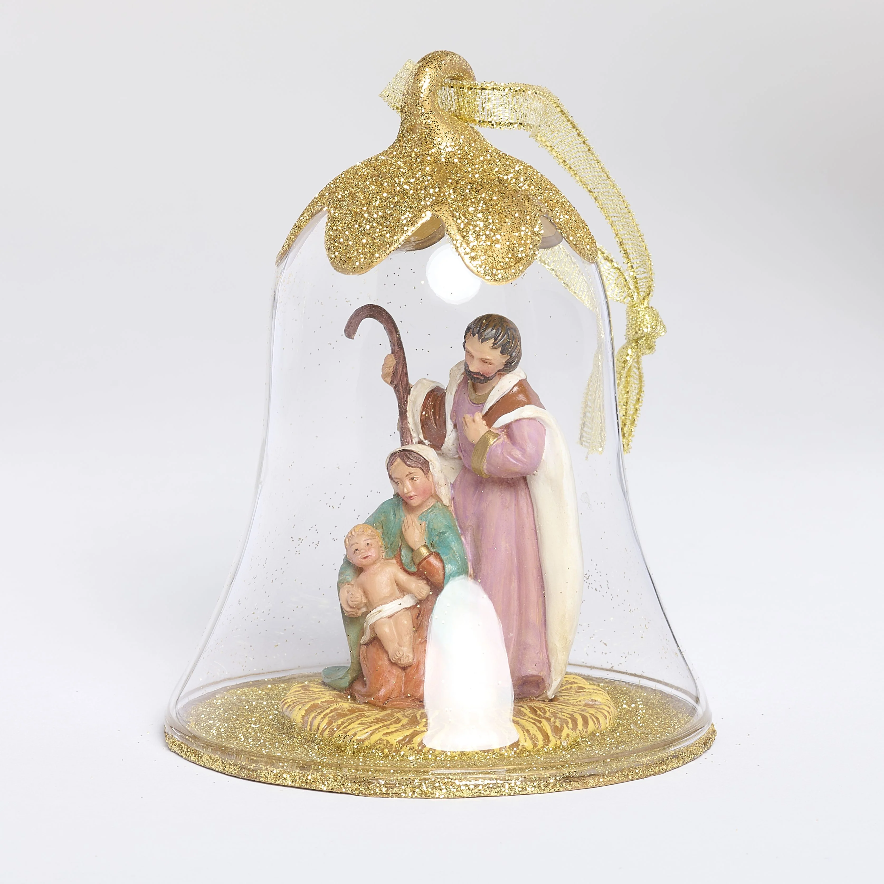 Fontanini Holy Family Glass Bell Ornament - Image 2