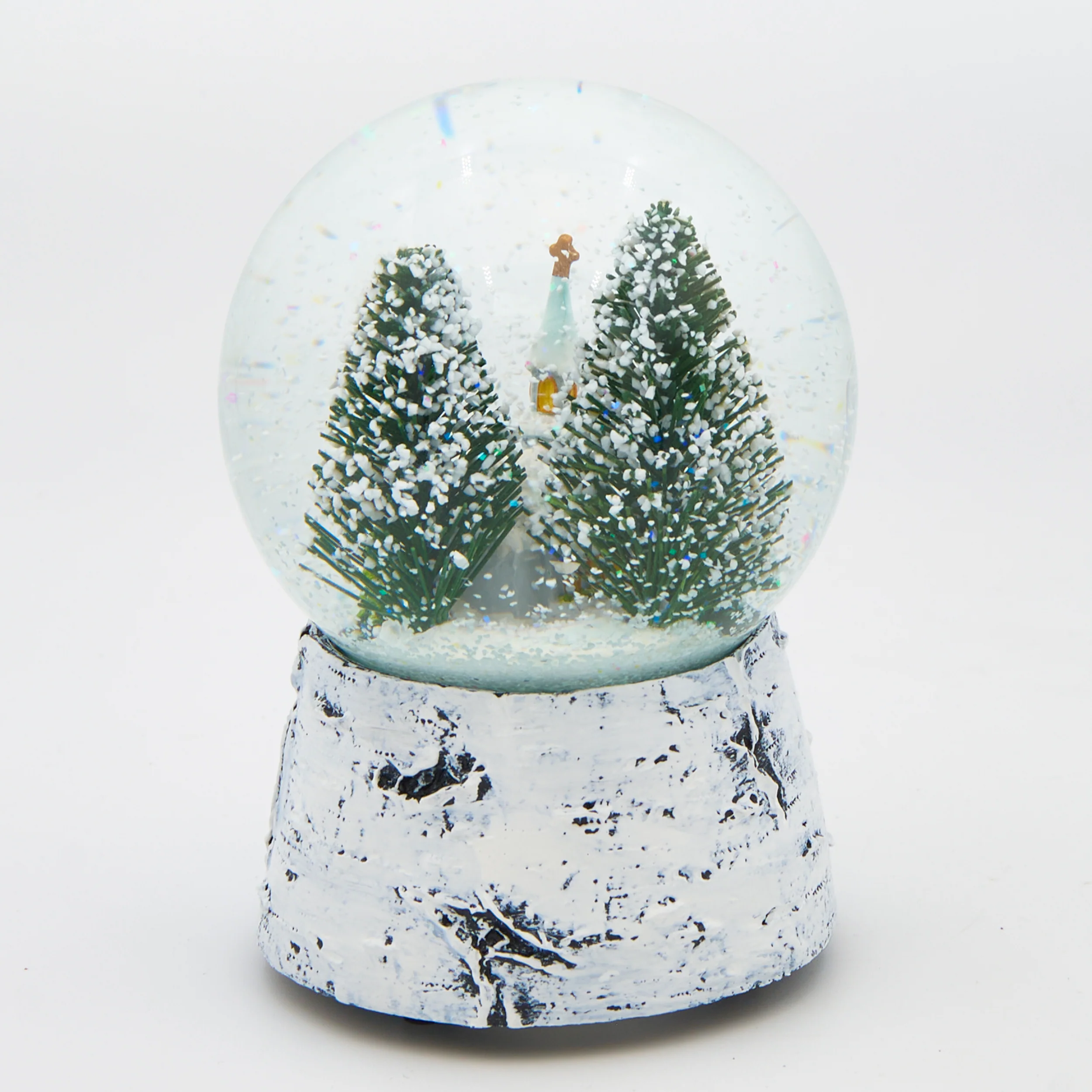 Glitterdome Musical Church on a Birch Base – "Silent Night" Tune - Image 3