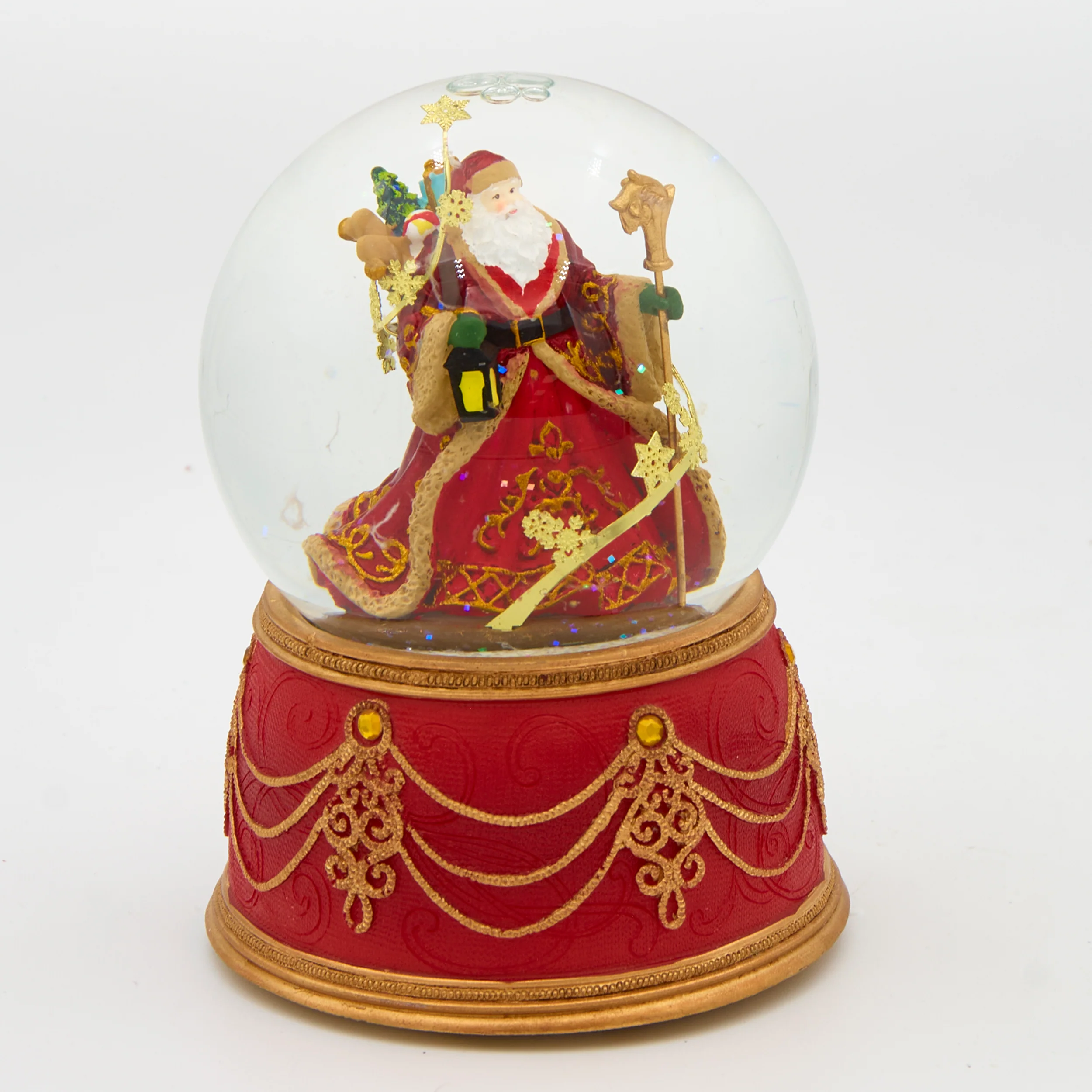 Glitterdome Musical Santa with Red Base - "We Wish You a Merry Christmas" Tune - Image 2