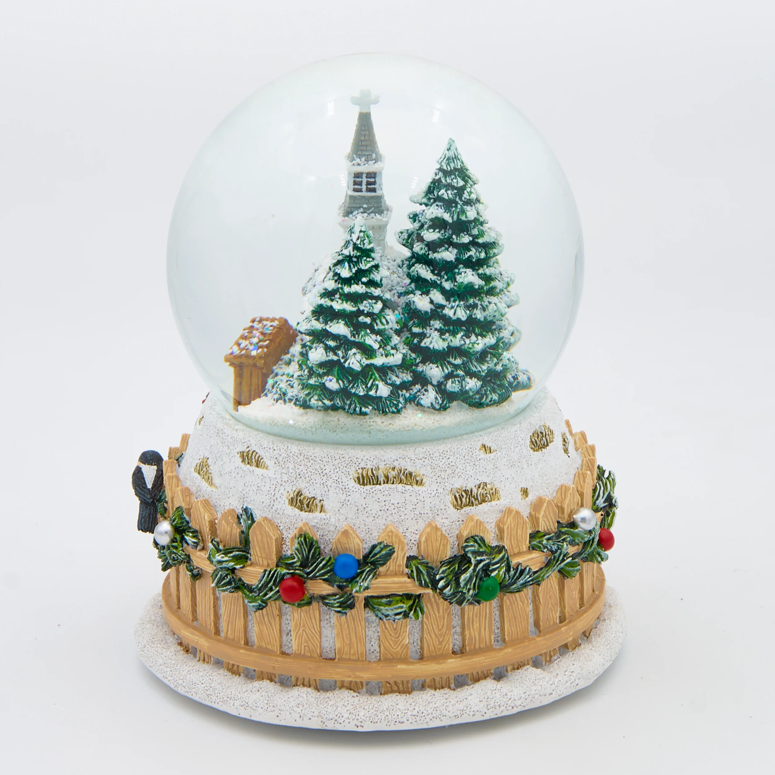 Glitterdome Musical Church & Birds on Fence – "We Wish You a Merry Christmas" Tune - Image 3