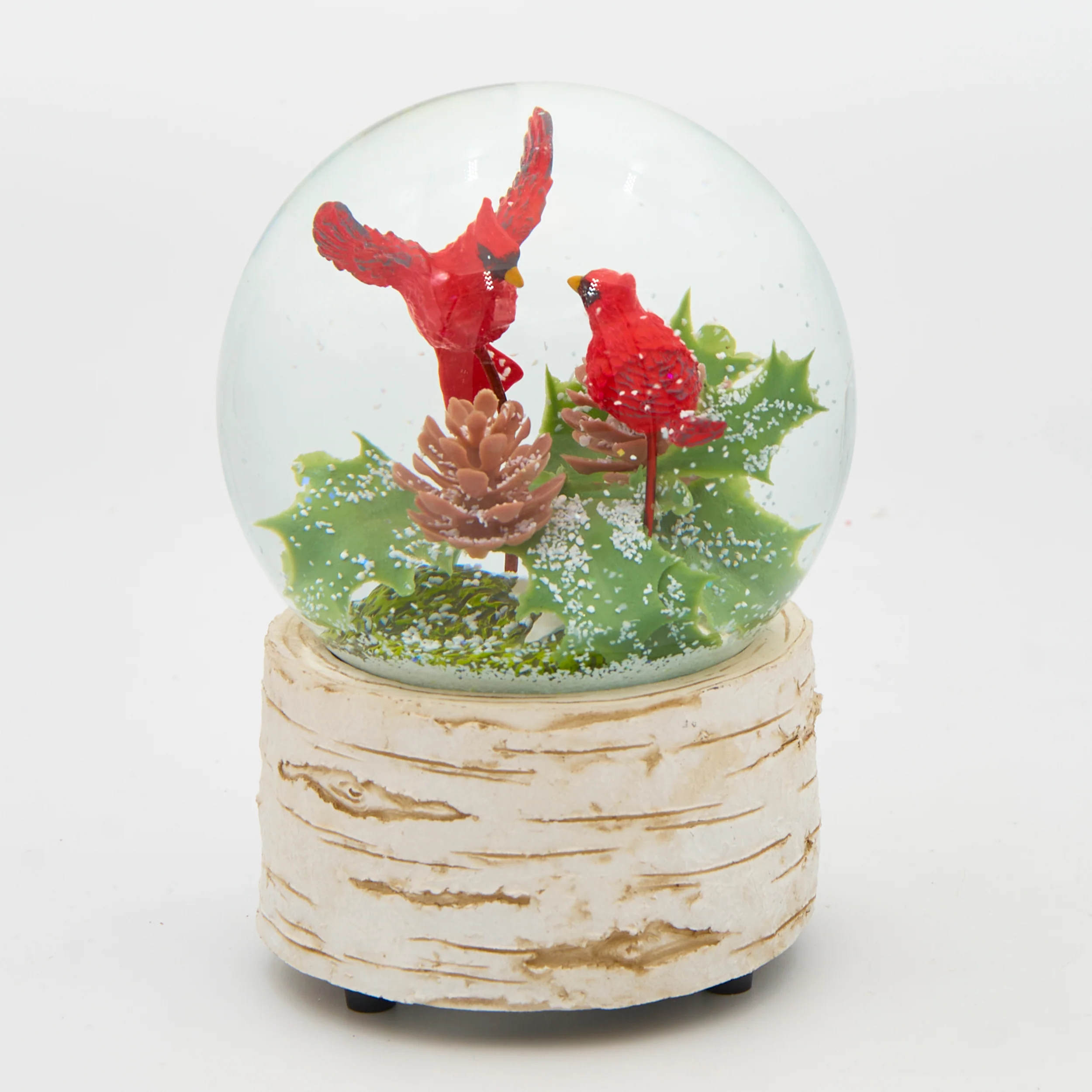 Glitterdome Musical Two Cardinals on Branch – "Let It Snow" Tune - Image 2