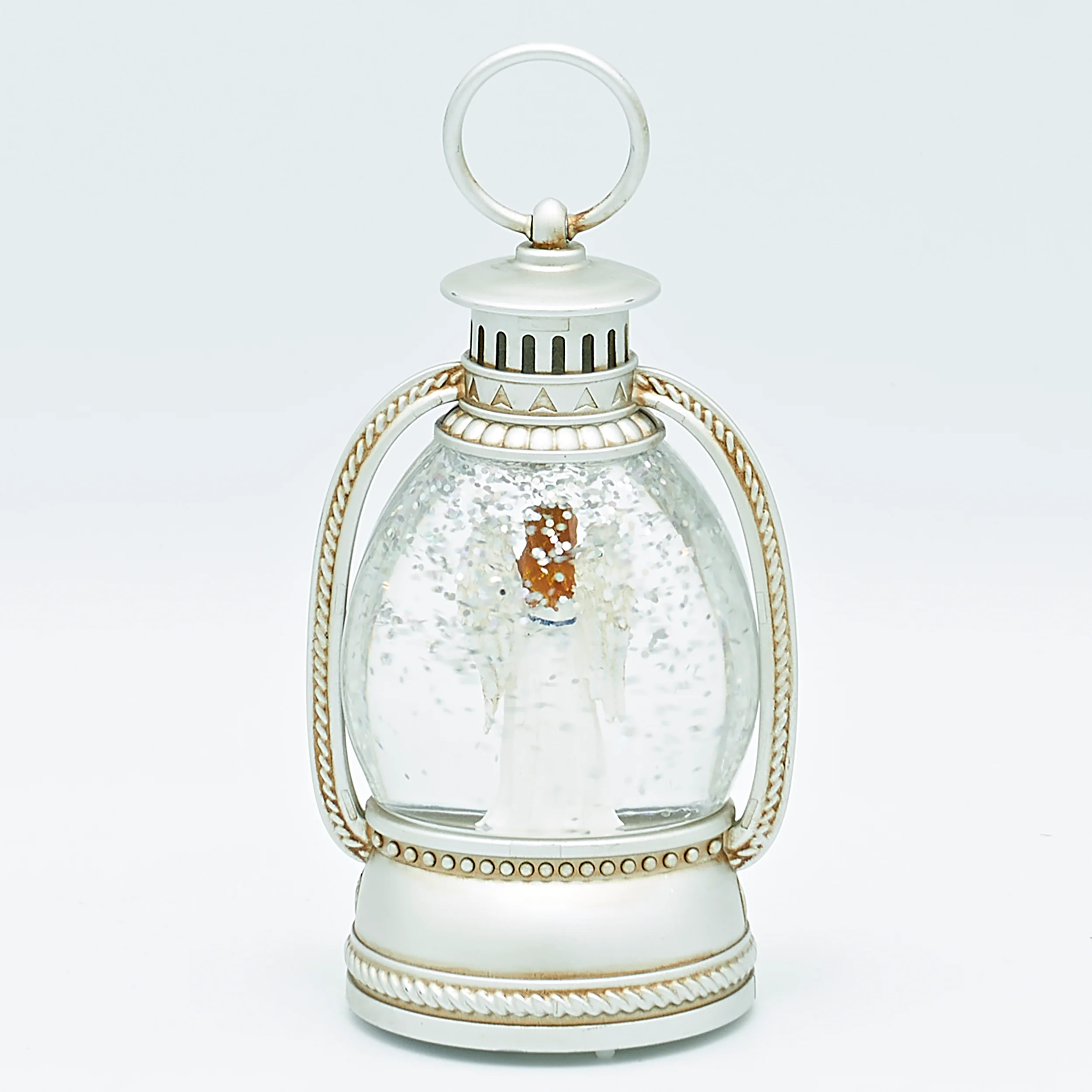 Lighted Silver Lantern with Angel – Shimmering Merry Lites - Image 3