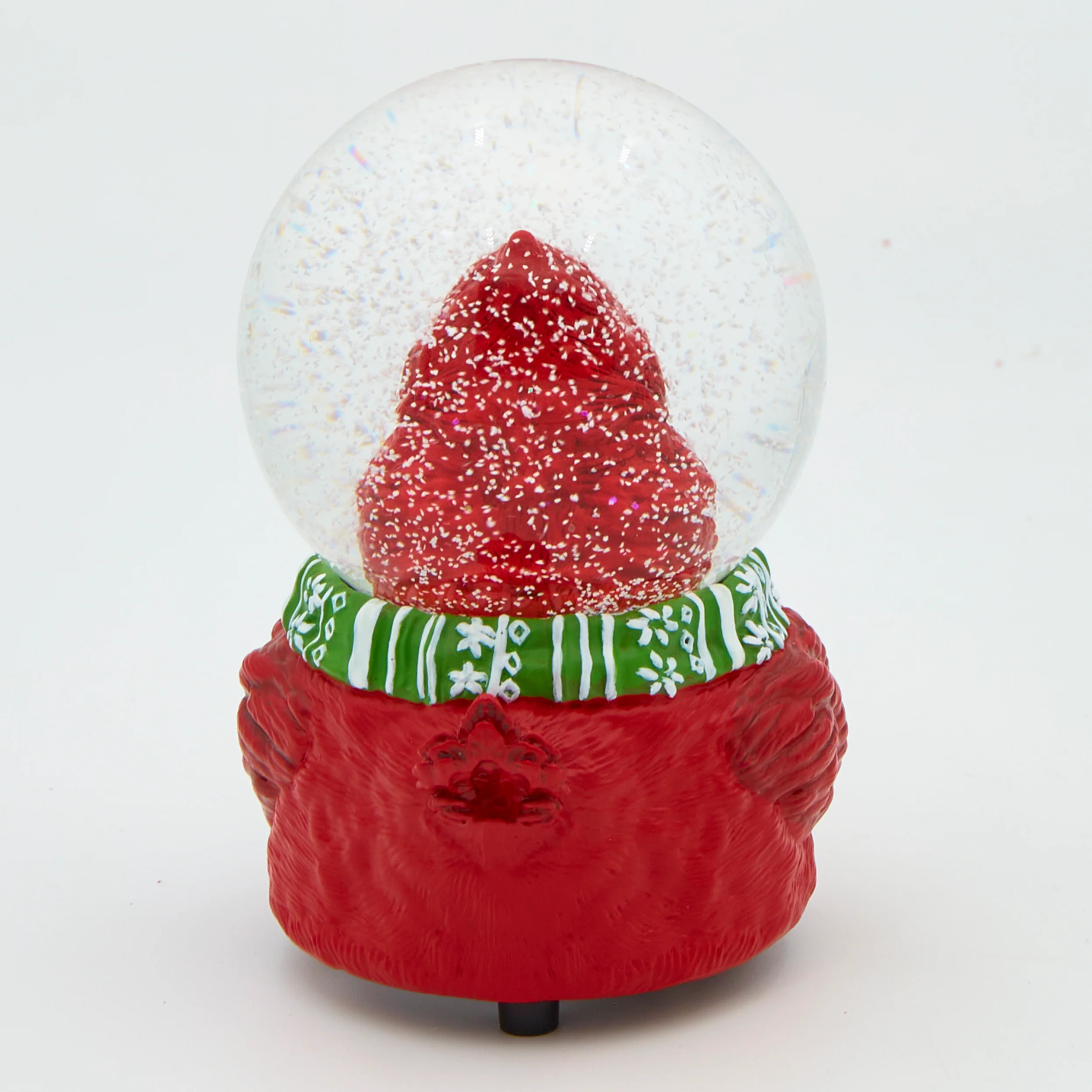 Glitterdome Musical Cardinal in Scarf – "Deck the Halls" Tune - Image 3