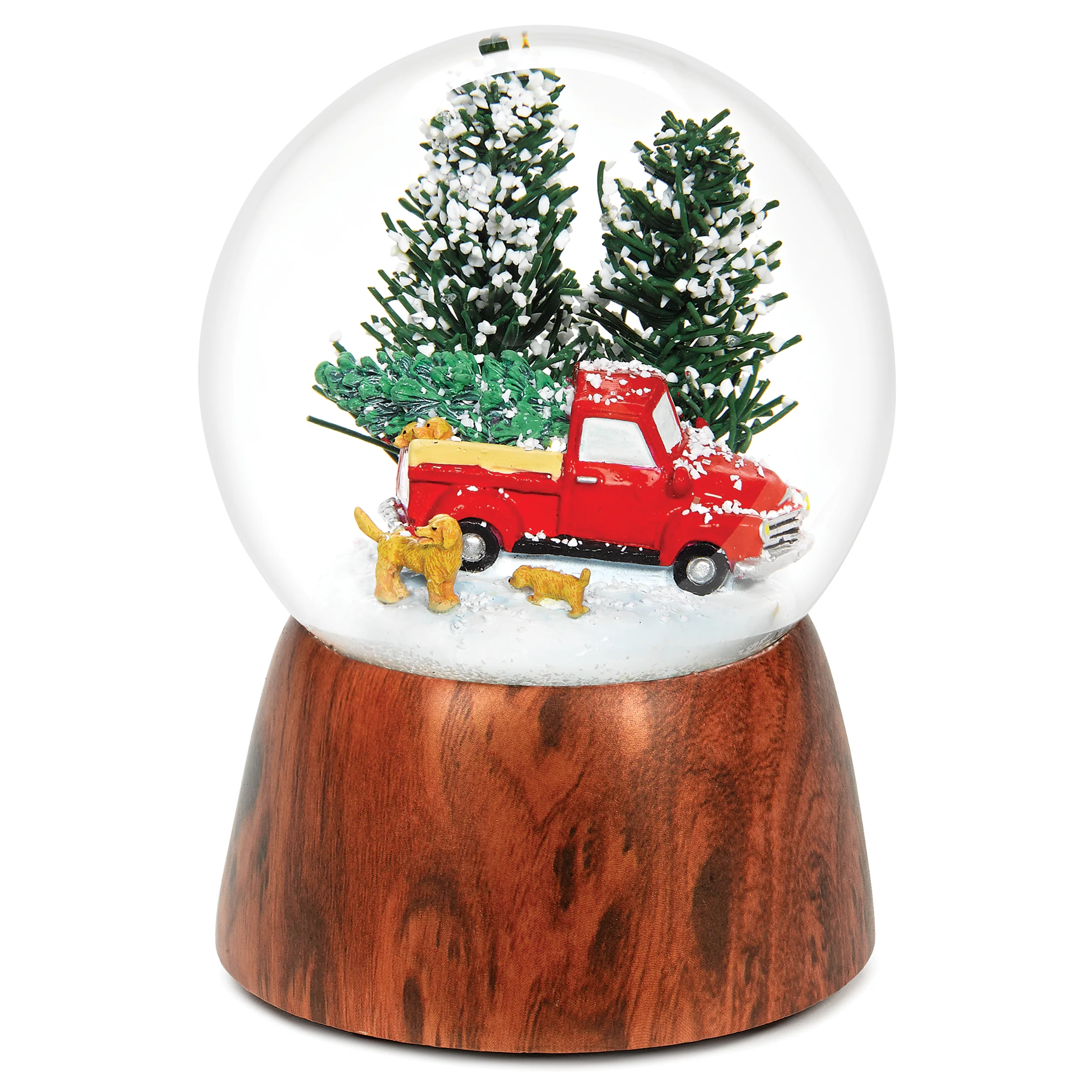 Glitterdome Musical Red Truck with Dogs – "We Wish You a Merry Christmas" Tune