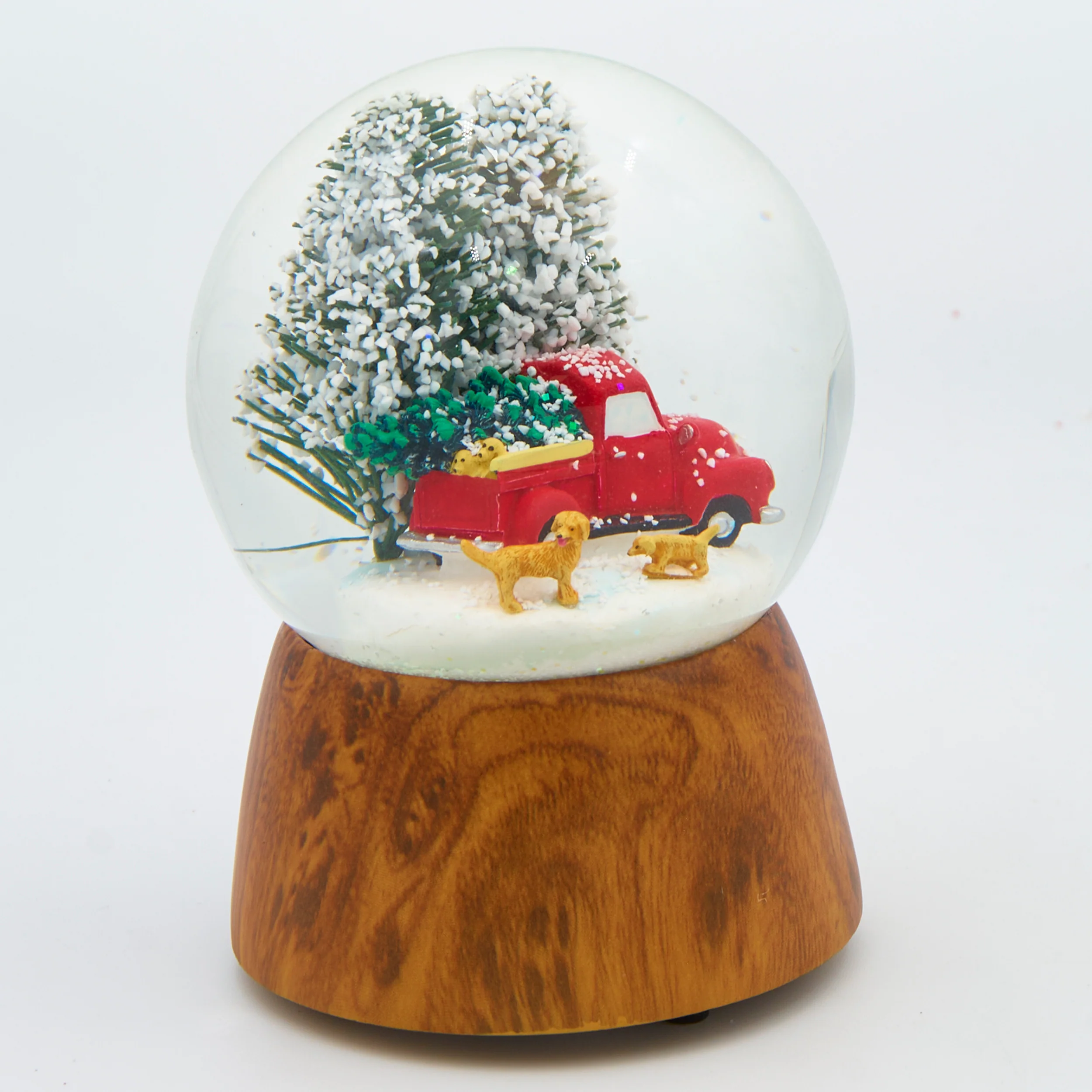 Glitterdome Musical Red Truck with Dogs – "We Wish You a Merry Christmas" Tune - Image 2