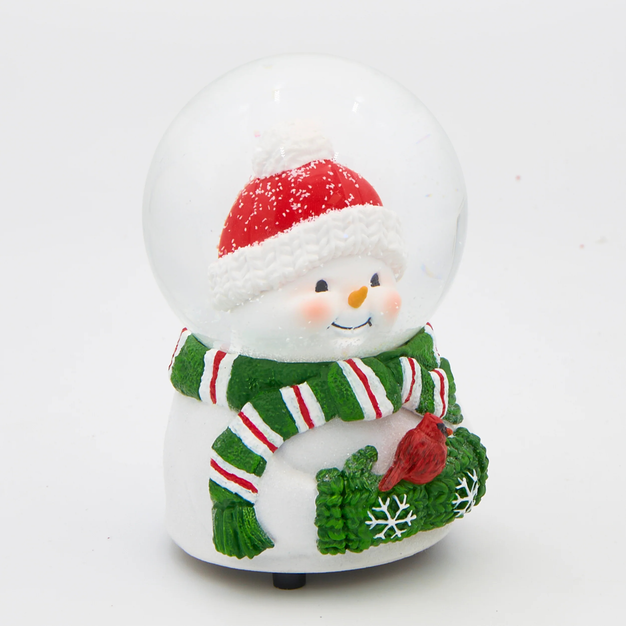 Glitterdome Musical Snowman Holding Cardinal  - "The First Noel" Tune - Image 2