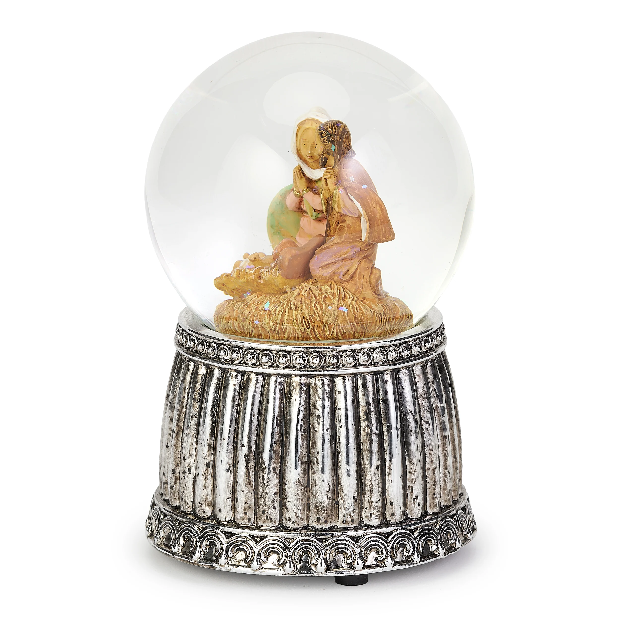 Fontanini Holy Family Silver Musical Glitterdome - "Joy to the World" Tune - Image 2