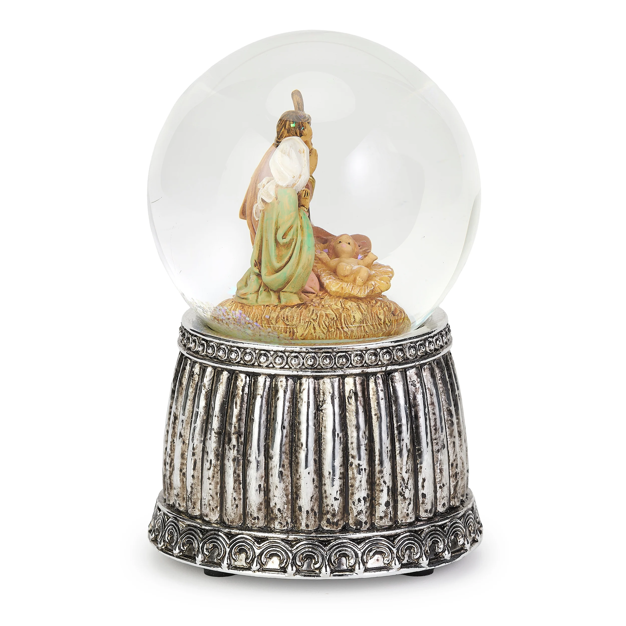 Fontanini Holy Family Silver Musical Glitterdome - "Joy to the World" Tune - Image 5