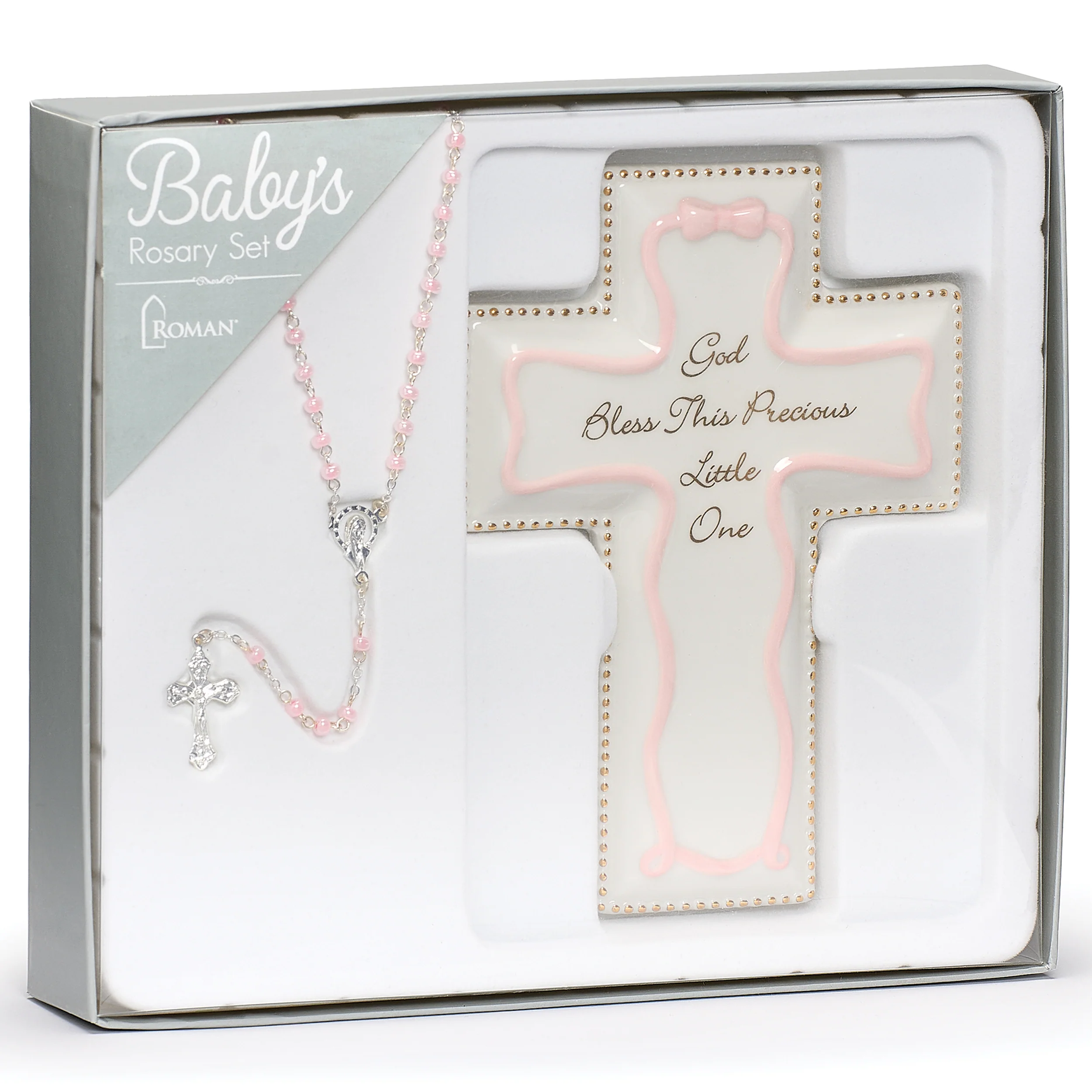 "God Bless This Precious Little One" Cross & Rosary Keepsake Set - Image 2