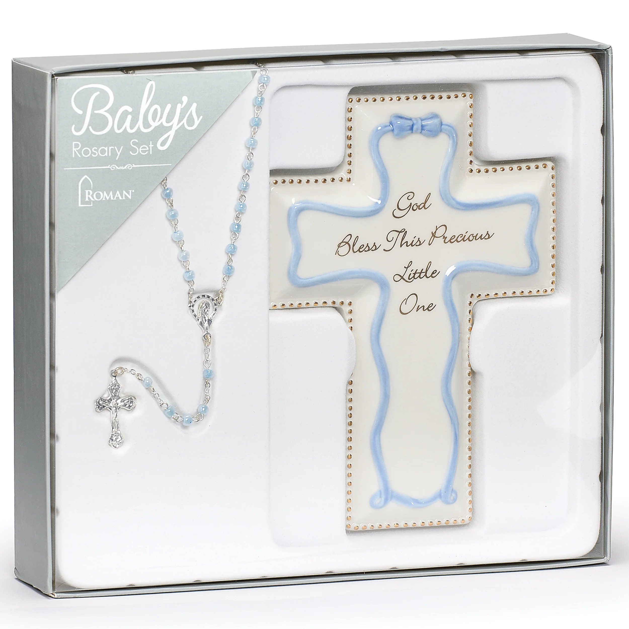 "God Bless This Precious Little One" Cross & Rosary Keepsake Set - Image 3