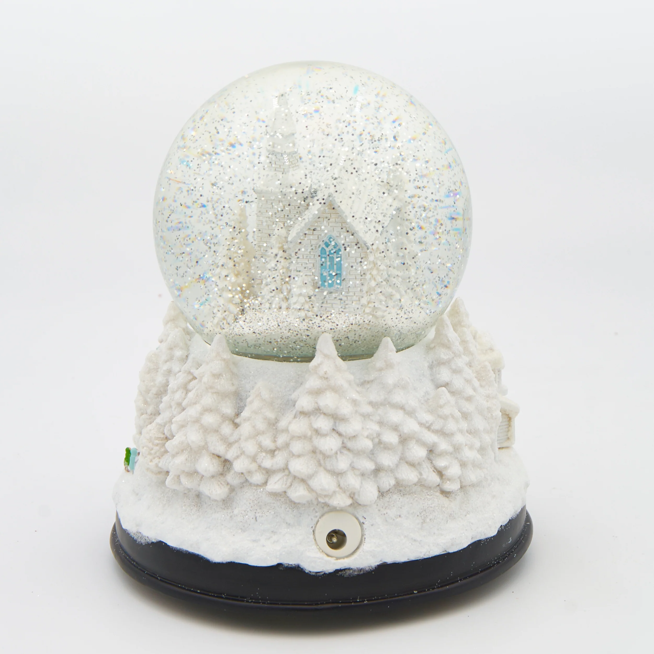 Glitterdome Lighted Musical Swirl White Church – "Silent Night" Tune - Image 3