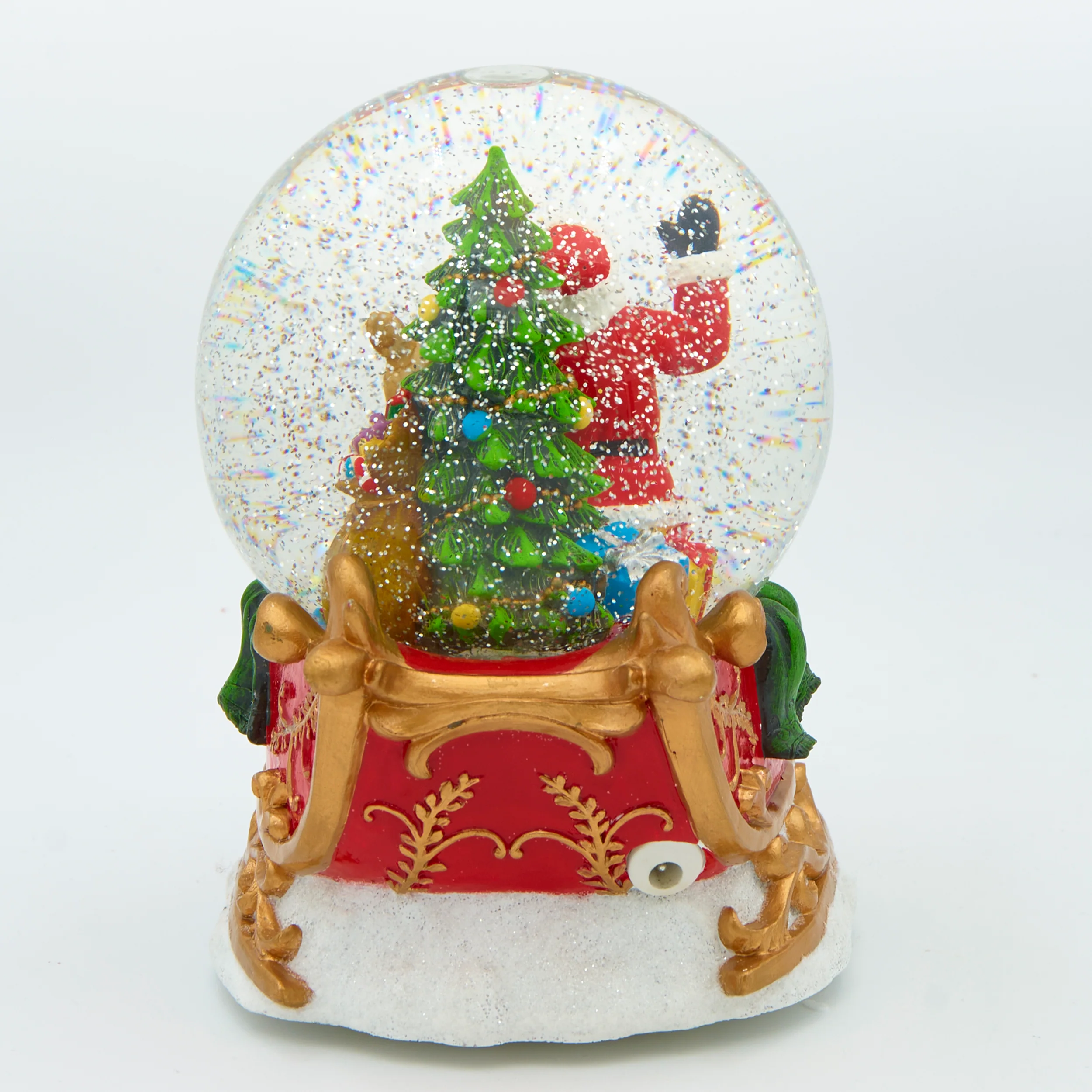 Glitterdome Lighted Musical Swirl with Santa in Sleigh - "We Wish You a Merry Christmas" Tune - Image 3