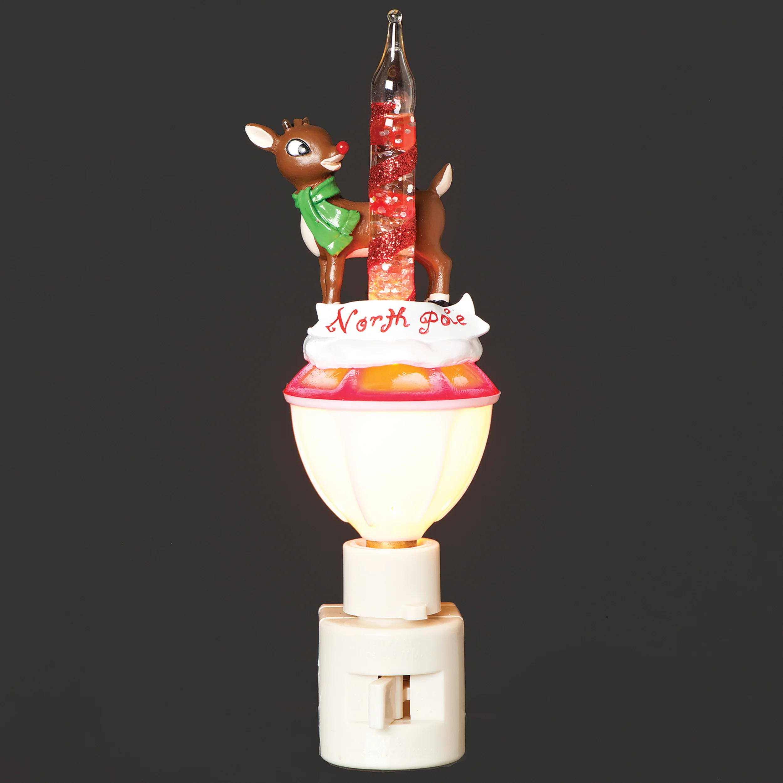 Rudolph Vintage North Pole Bubble Night-Light