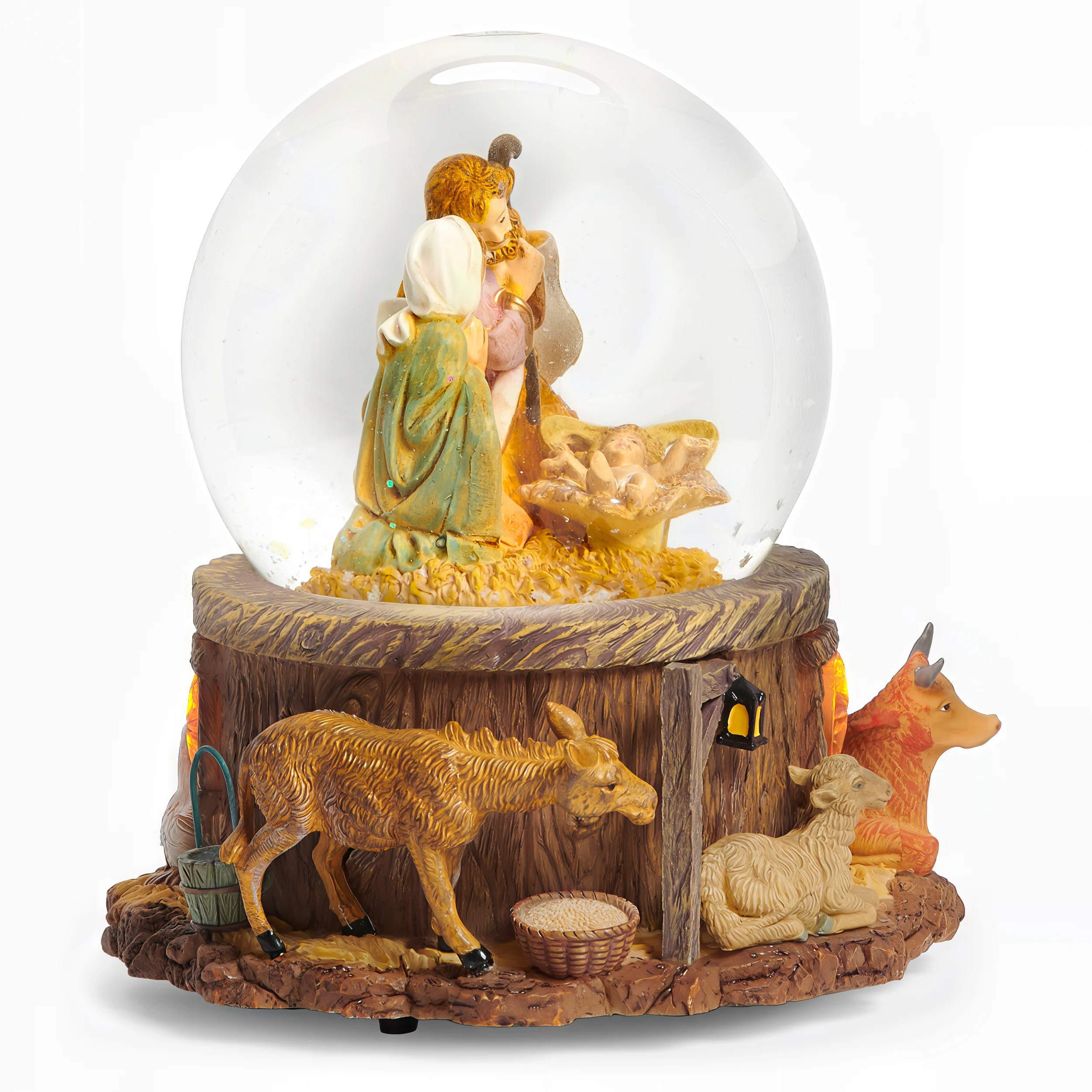 Fontanini Lighted Musical Holy Family Glitterdome - "Silent Night" Tune - Image 3