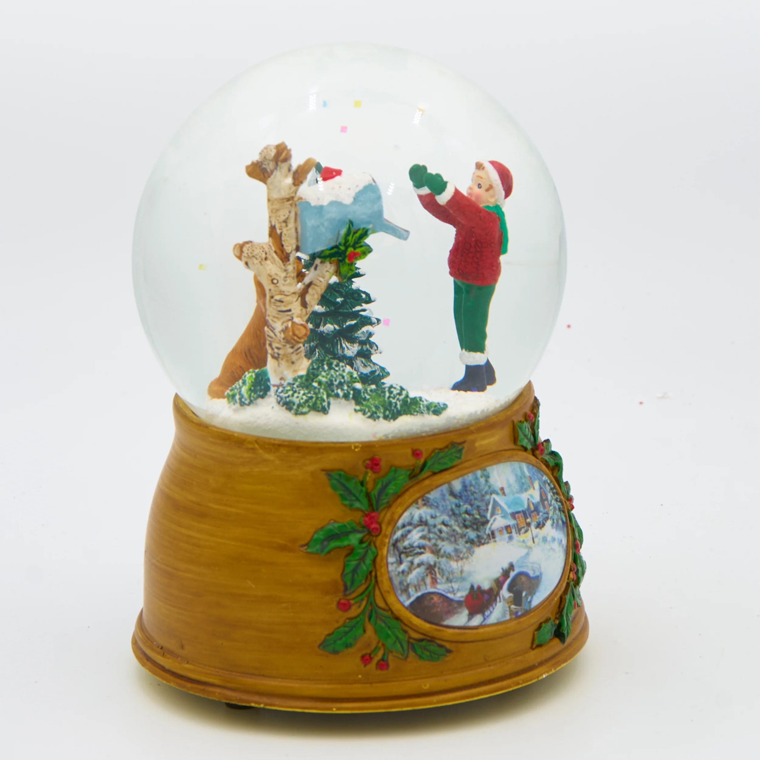 Glitterdome Musical Child & Dog with Mailbox – "Toyland" Tune - Image 2