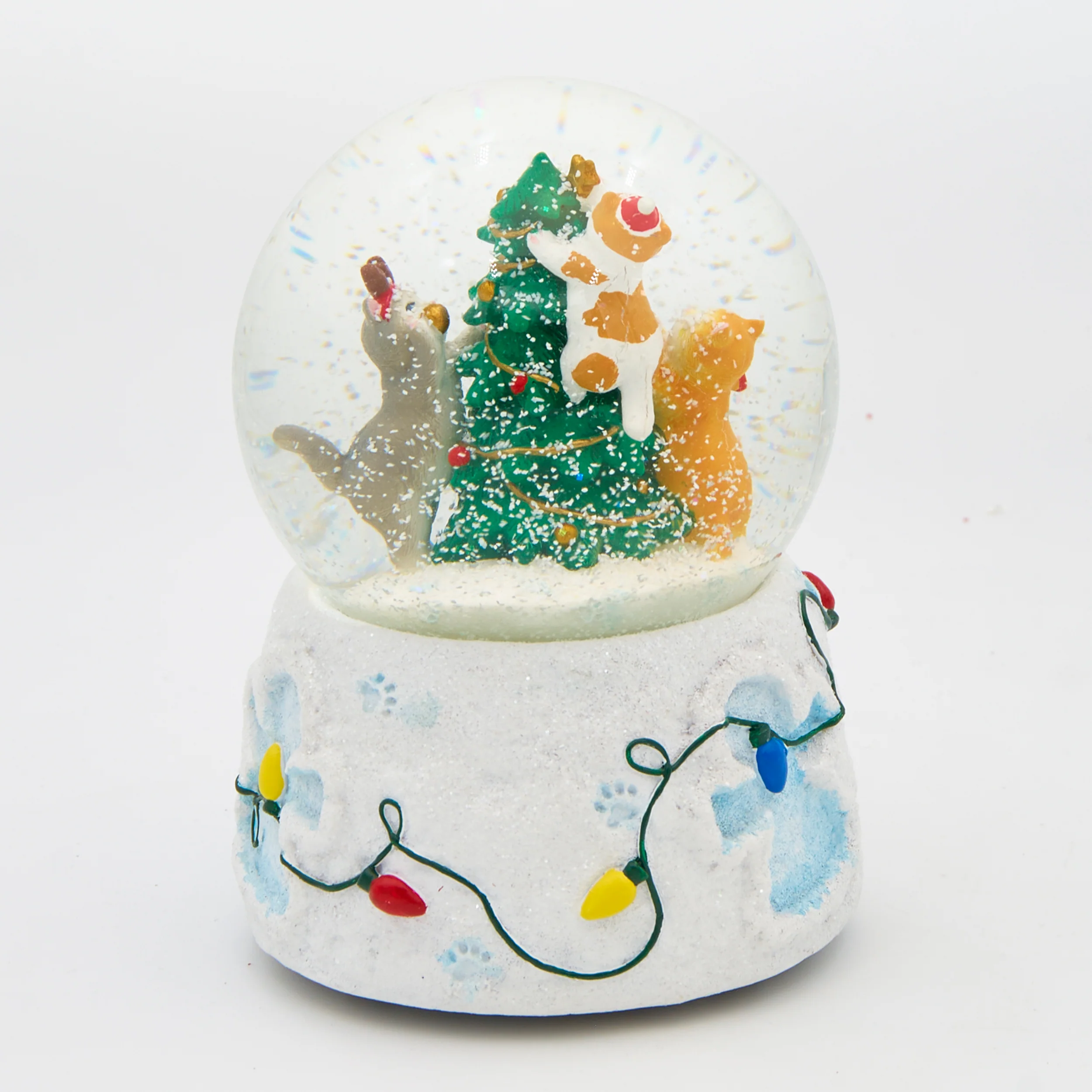 Glitterdome Musical Cats with Tree – "We Wish You a Merry Christmas" Tune - Image 3