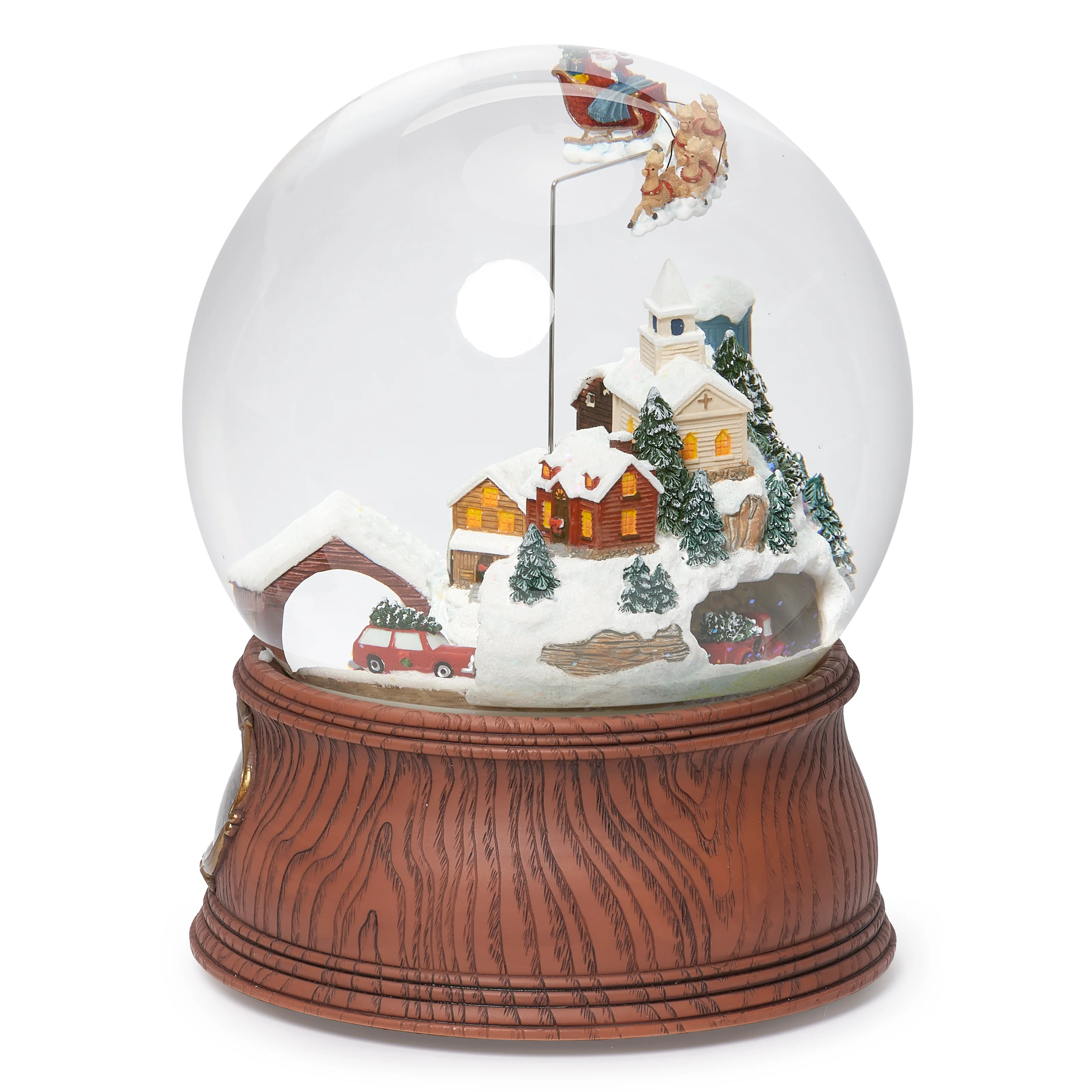 Glitterdome Musical Santa with Rotating Sleigh- "Santa Claus is Coming to Town" Tune - Image 5
