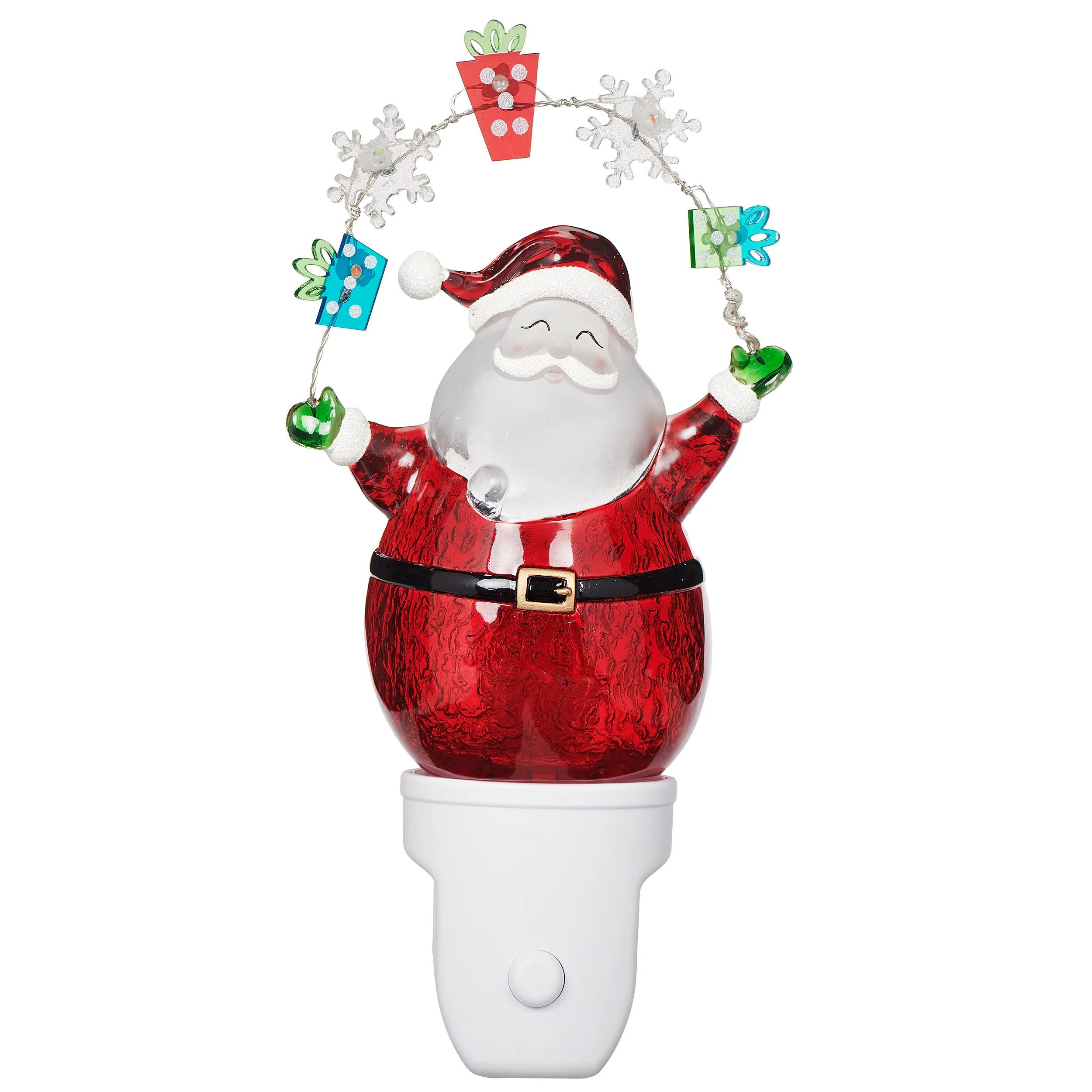 Roman Lights Santa with Snowflake & Present Garland Night-Light