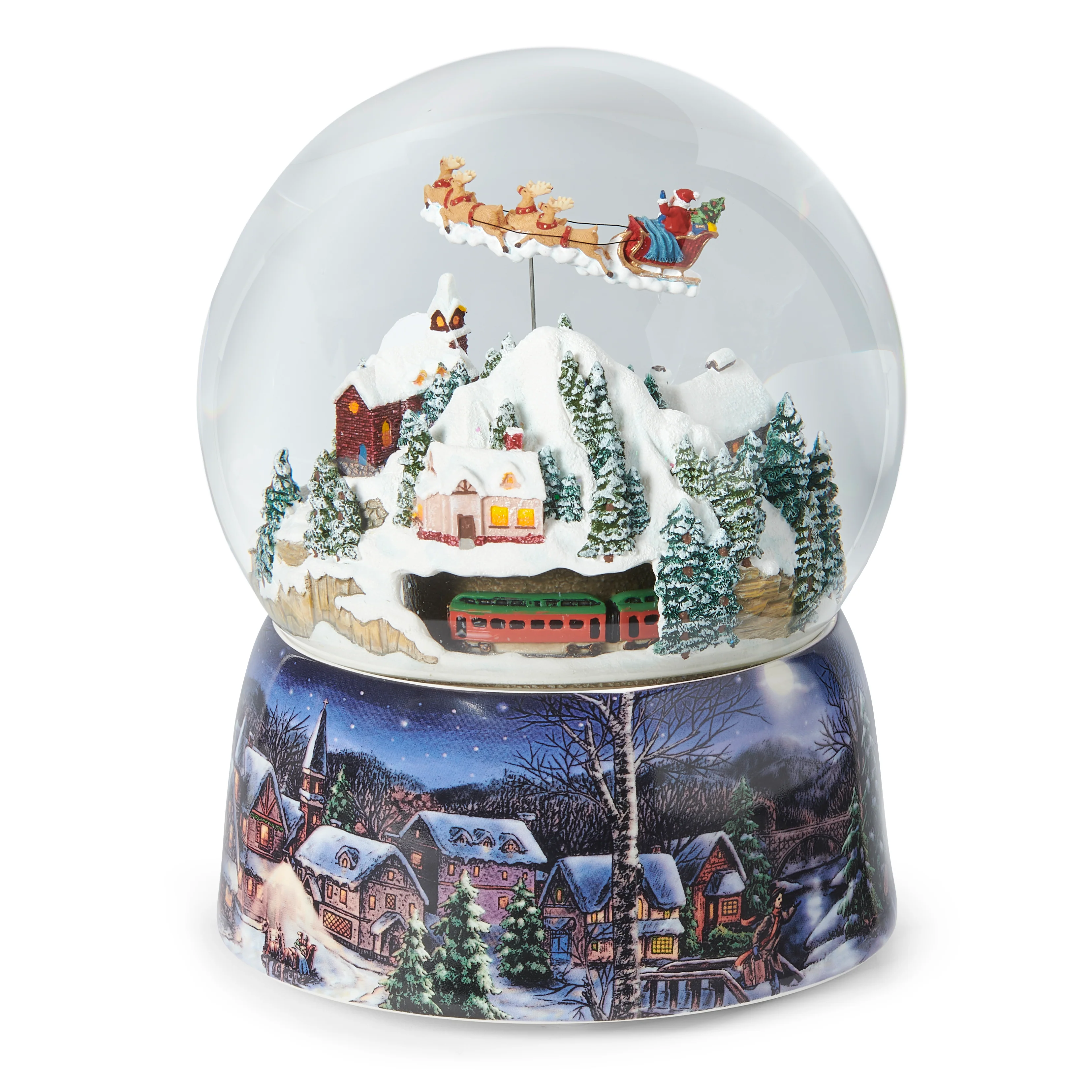 Glitterdome Musical Santa's Train Rotating - "We Wish You a Merry Christmas" Tune - Image 3