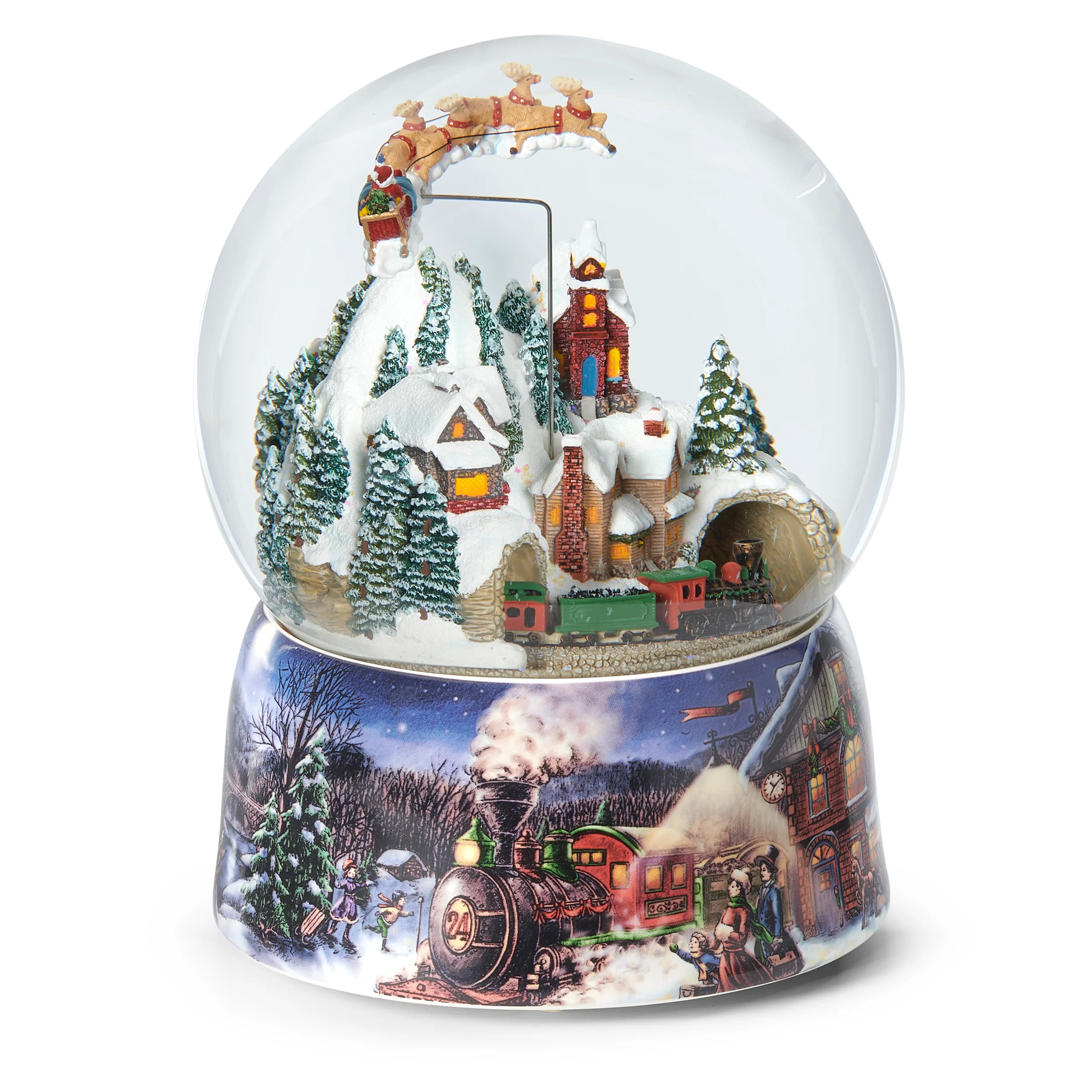 Glitterdome Musical Santa's Train Rotating - "We Wish You a Merry Christmas" Tune - Image 4