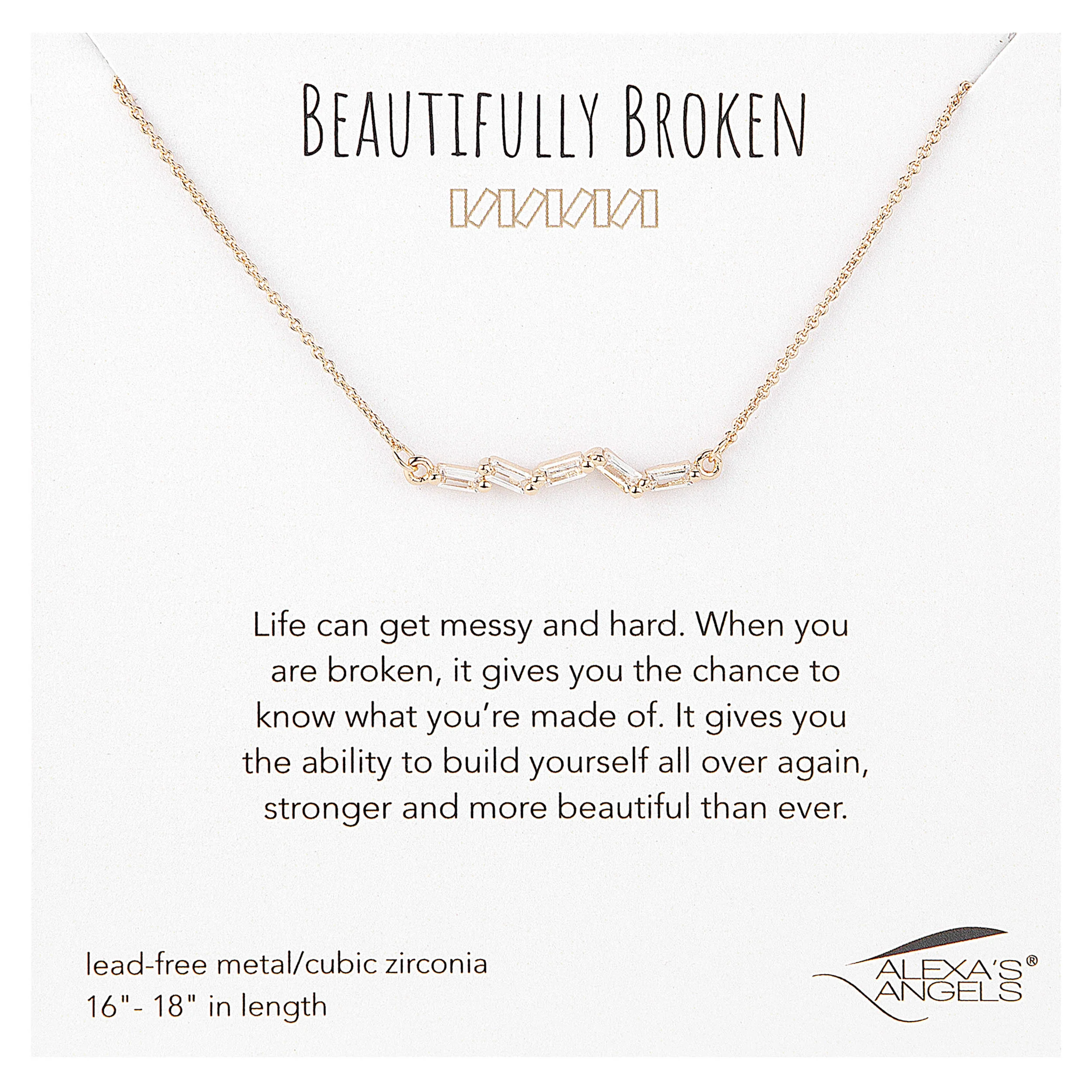 Alexa's Angels Beautifully Broken Necklace - Horizontal Baguette Cut - Image 3