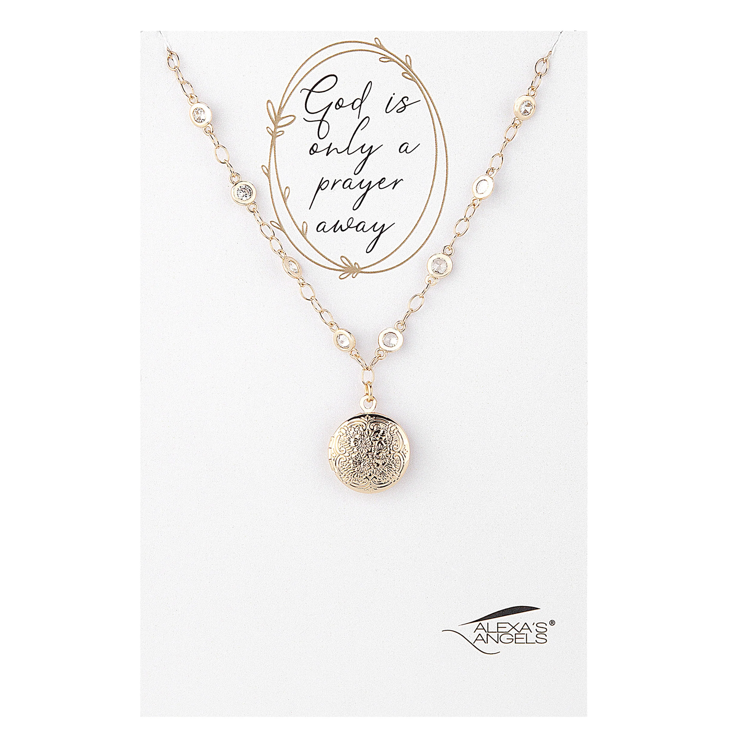 Alexa's Angels Prayer Box Locket Necklace – "God Is Only a Prayer Away” - Image 2
