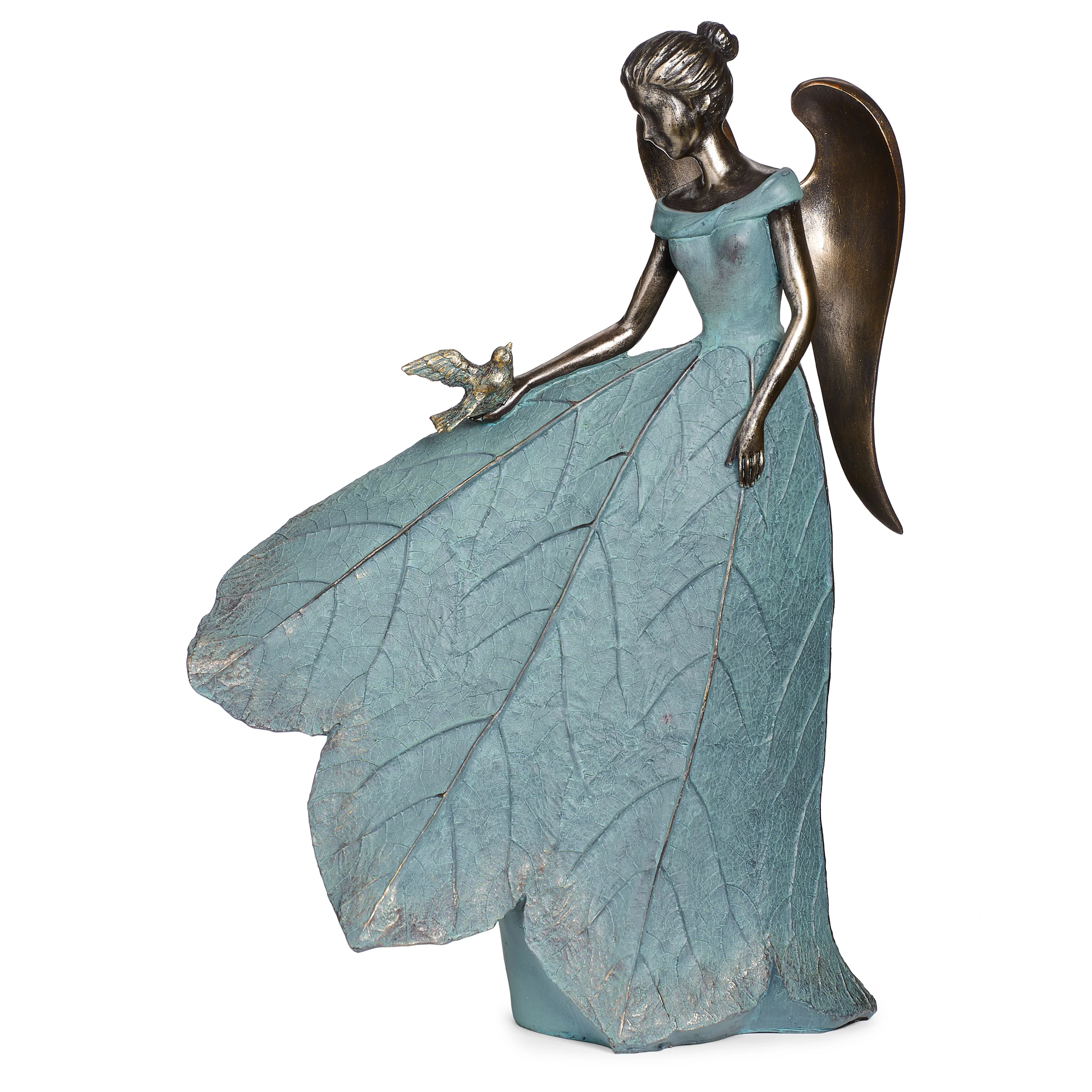 Angel with Bird Garden Statue - Image 2