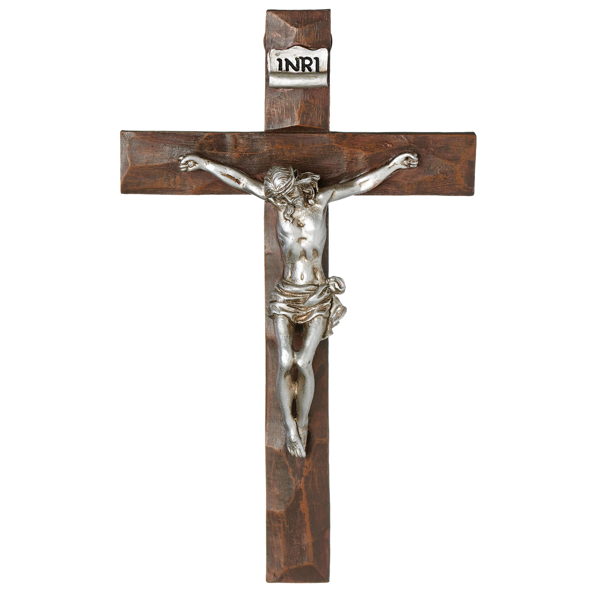 Beveled Wall Crucifix with Silver Corpus - Image 2