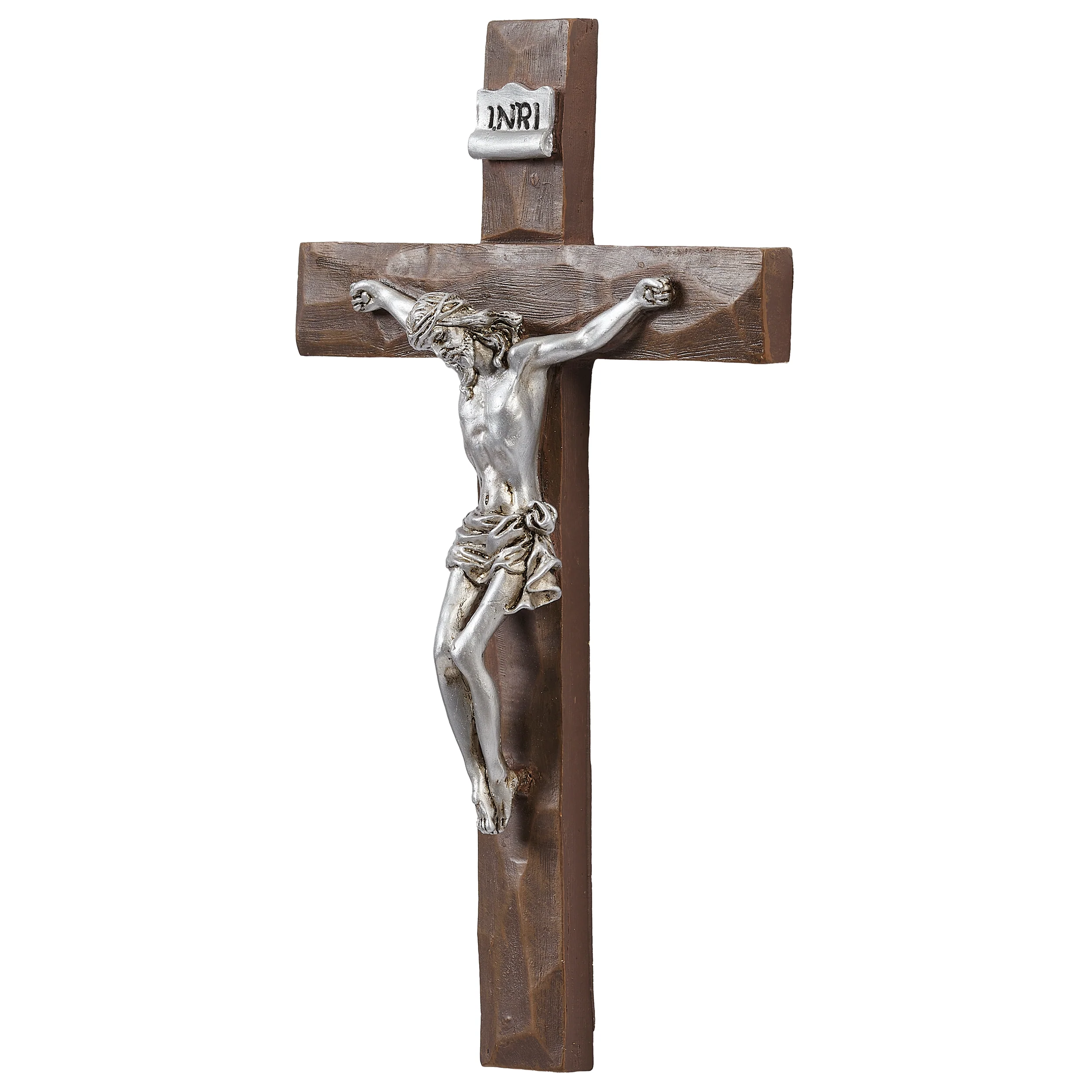 Beveled Wall Crucifix with Silver Corpus - Image 3