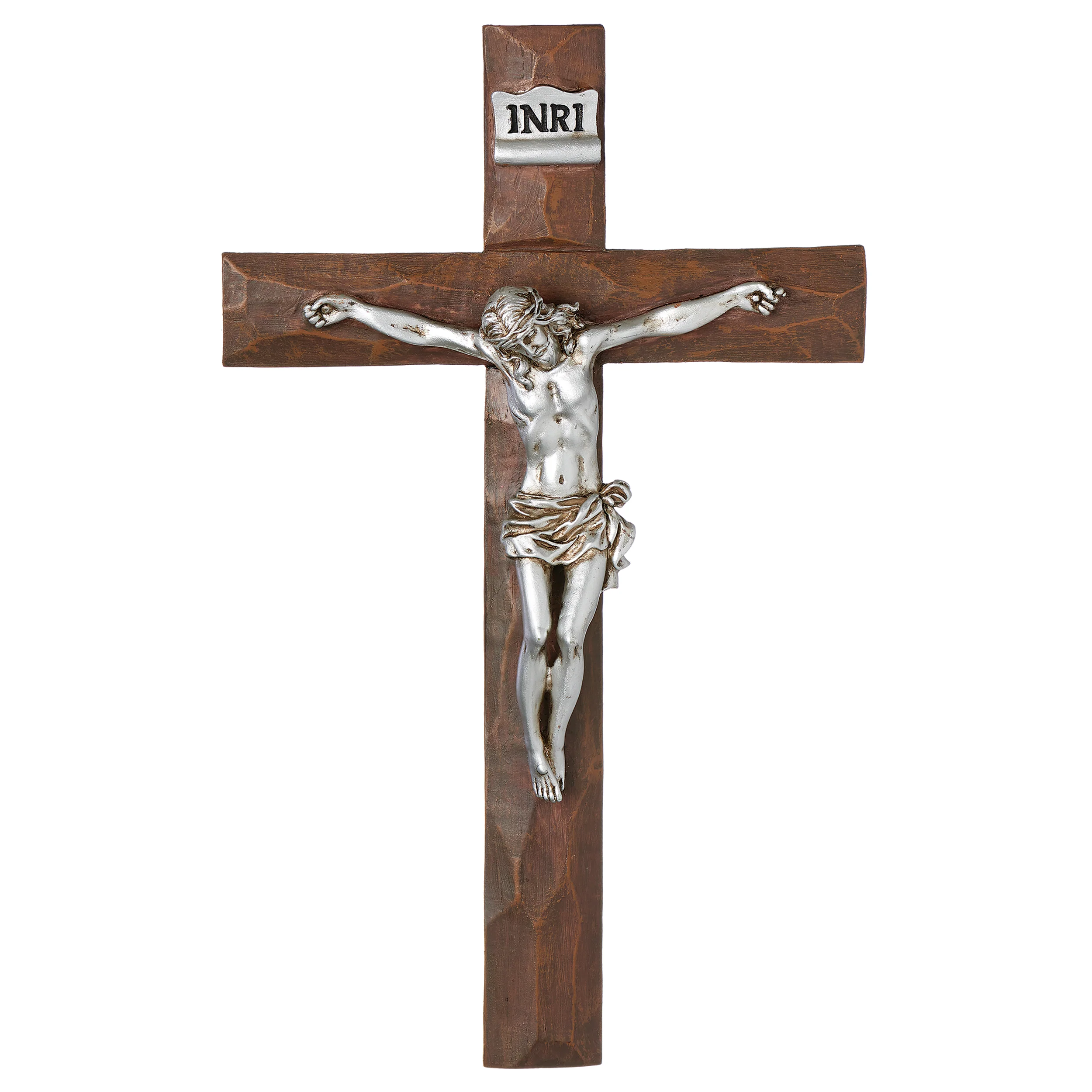 Beveled Wall Crucifix with Silver Corpus - Image 6