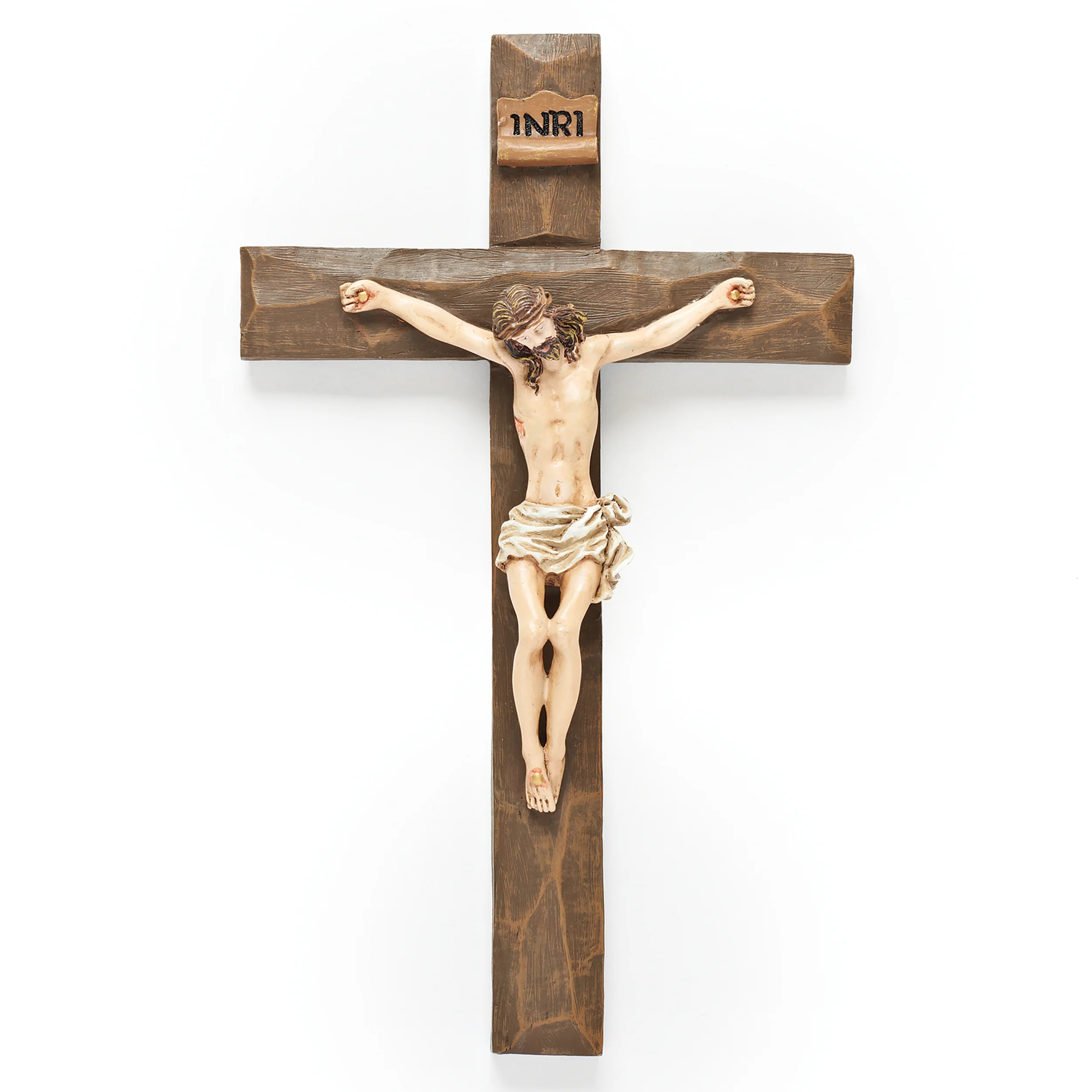 Beveled Wall Crucifix with Traditional Corpus