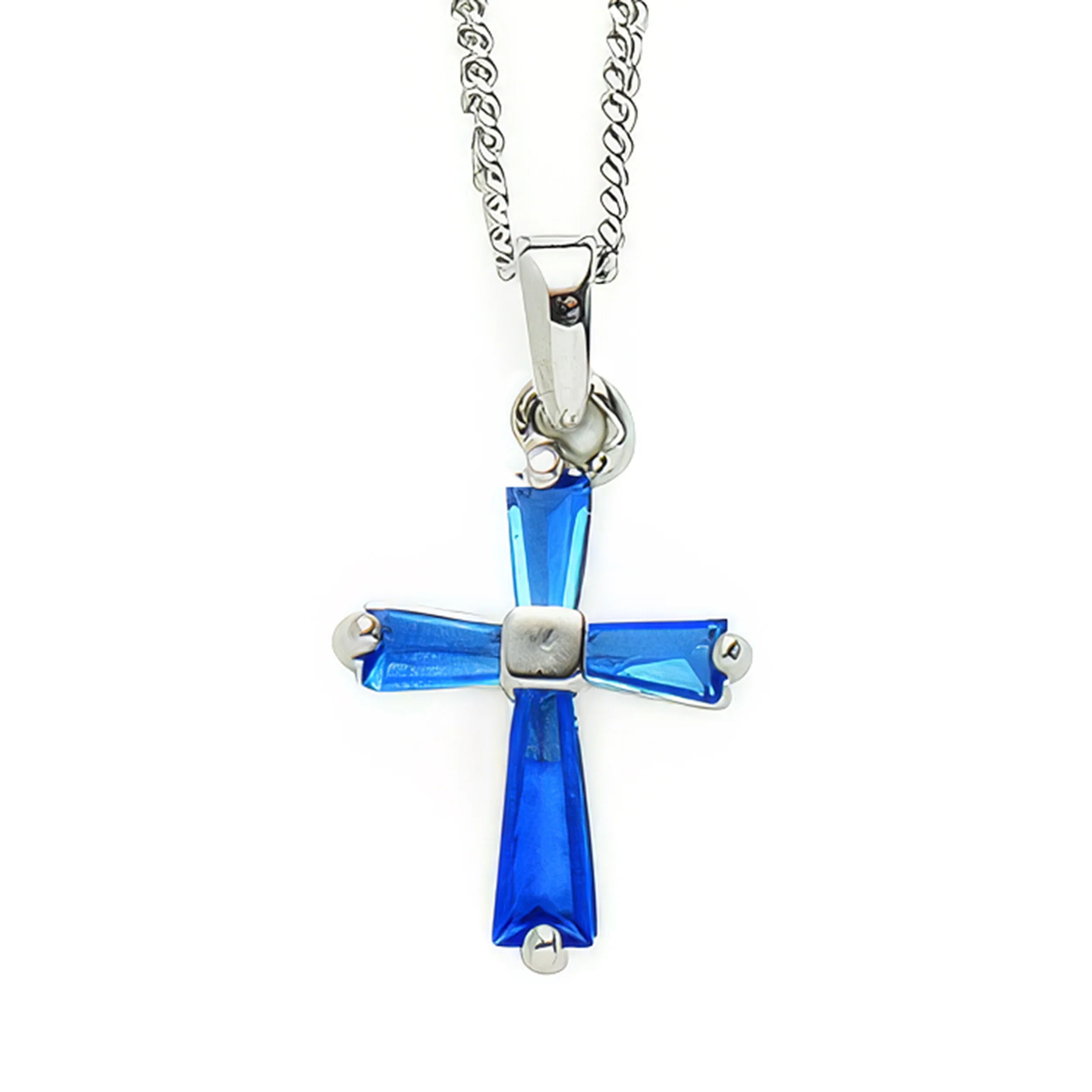 Birthstone Cross Necklace with Crystal Inlay - Image 9