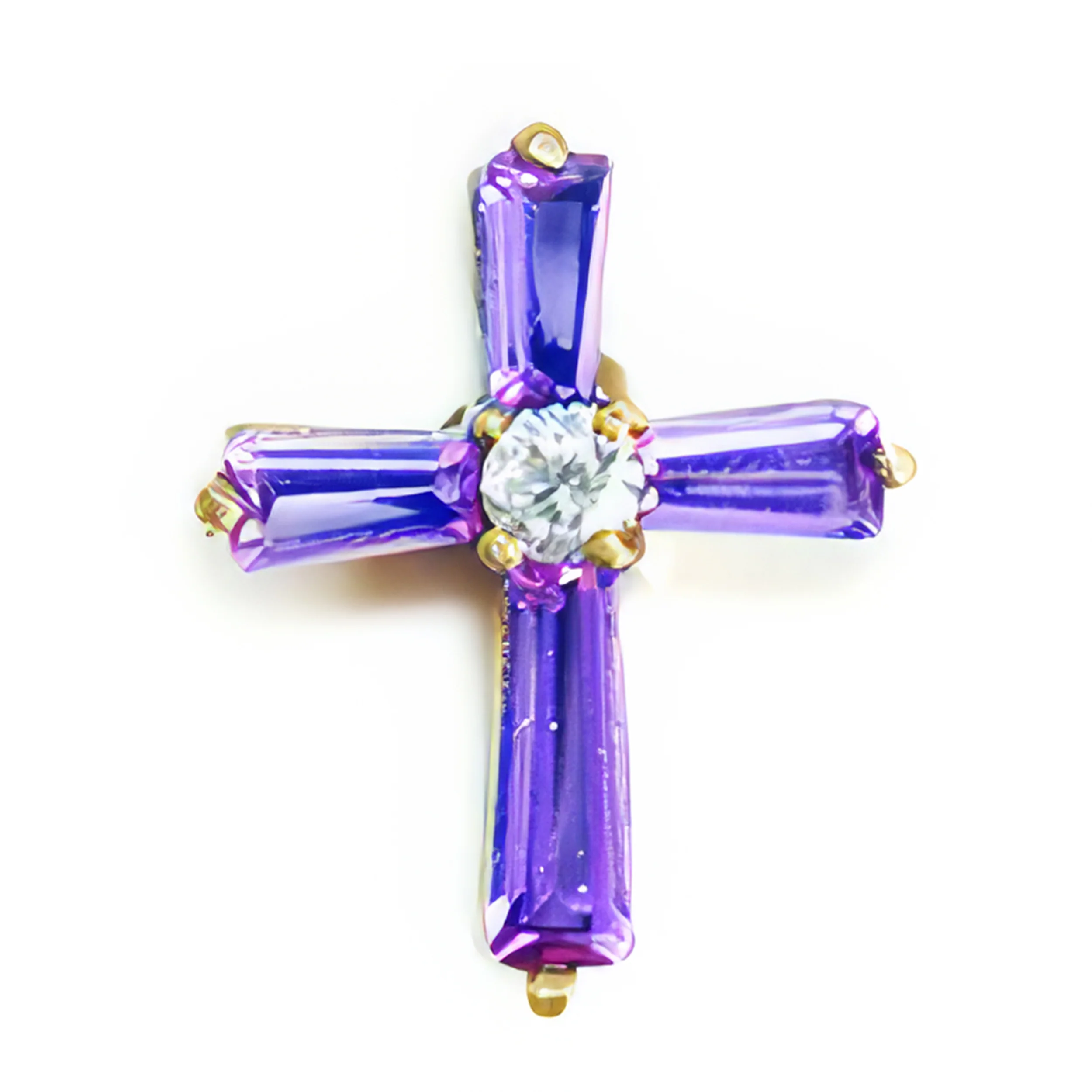Birthstone Crystal Cross Pin - Image 2