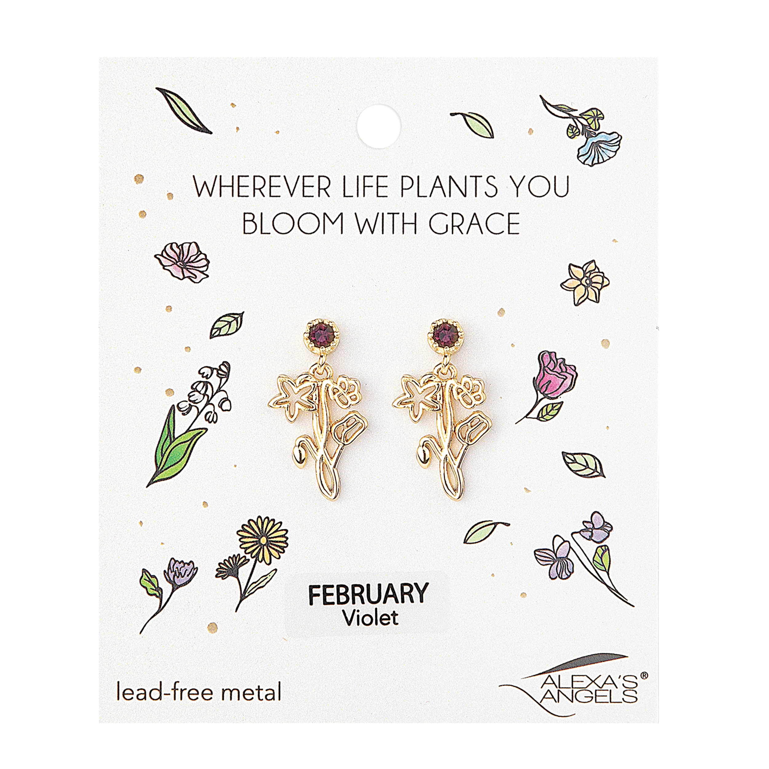 Alexa's Angels Birthstone Flower Earrings - Image 2