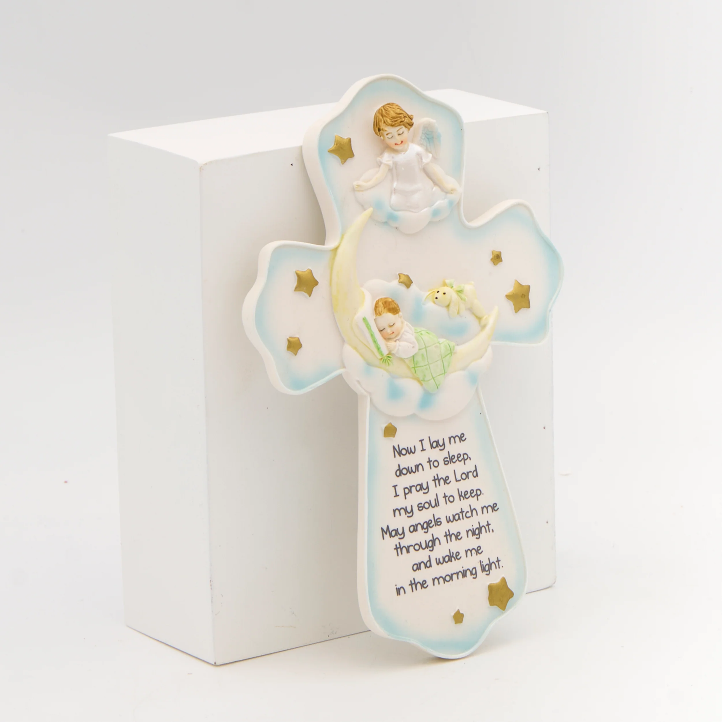 Blue Baby Wall Cross with Bedtime Prayer - Image 2