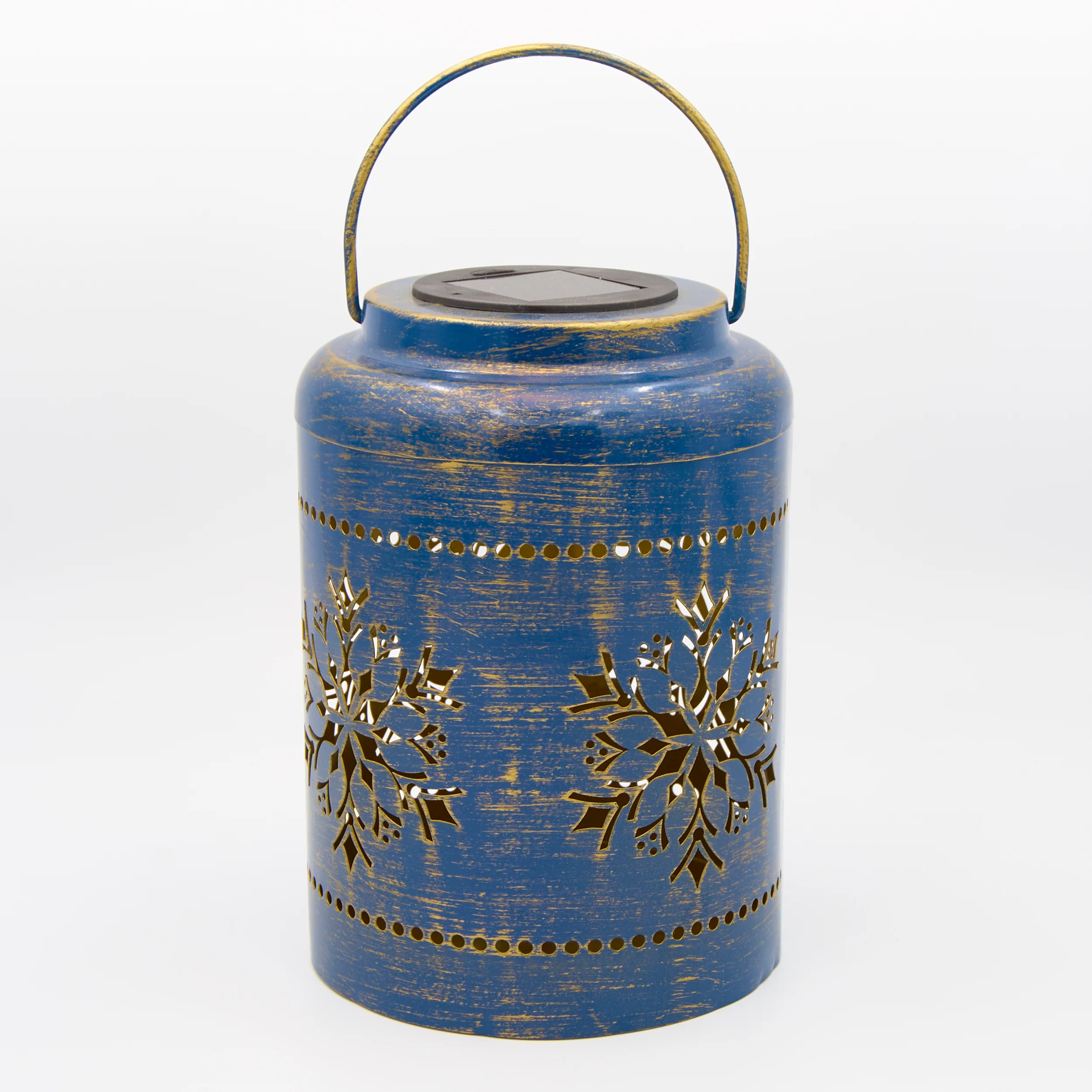 Roman Lights Blue Solar Projecting Snowflake Lantern - Image 2