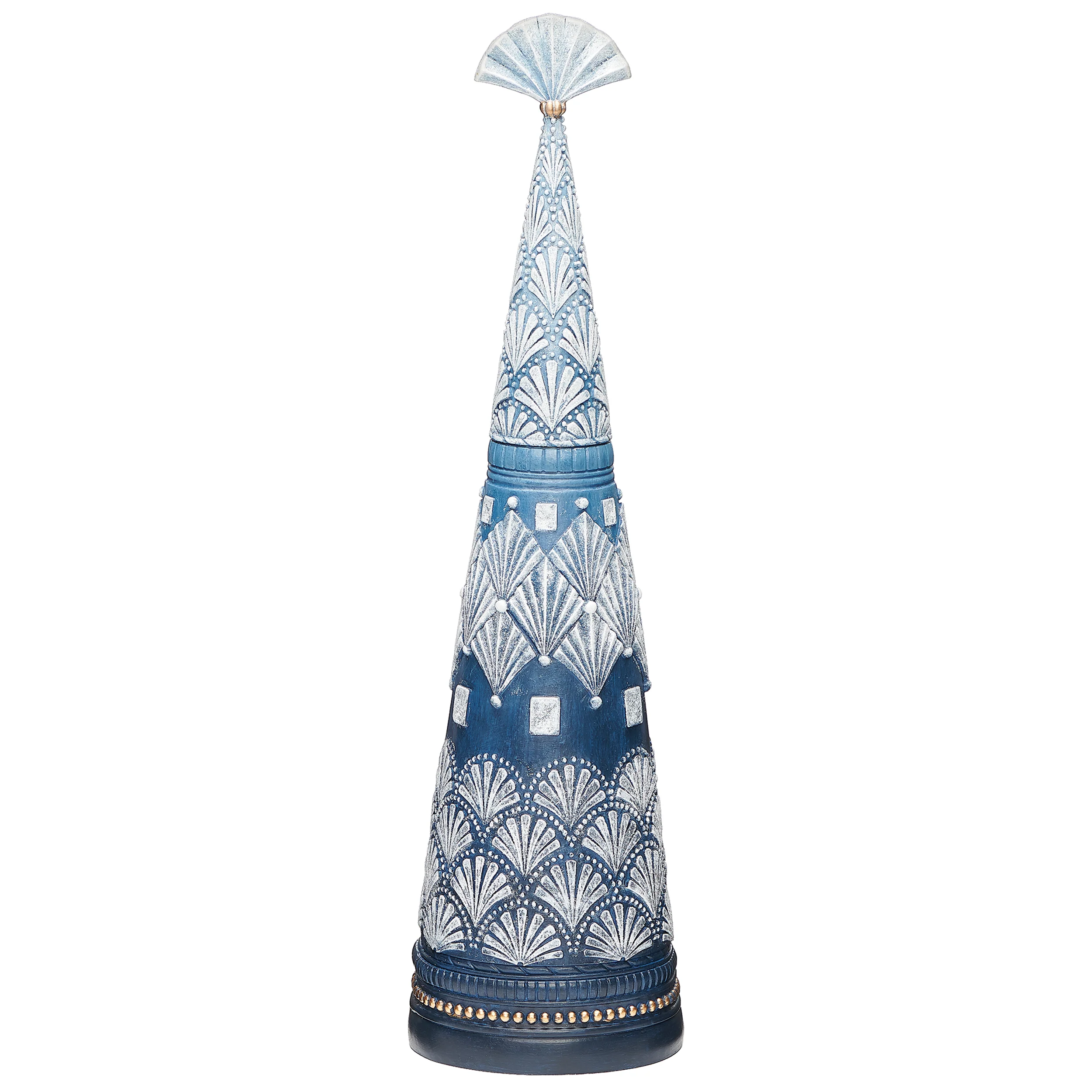 Blue & White Tree with Glitter Accents