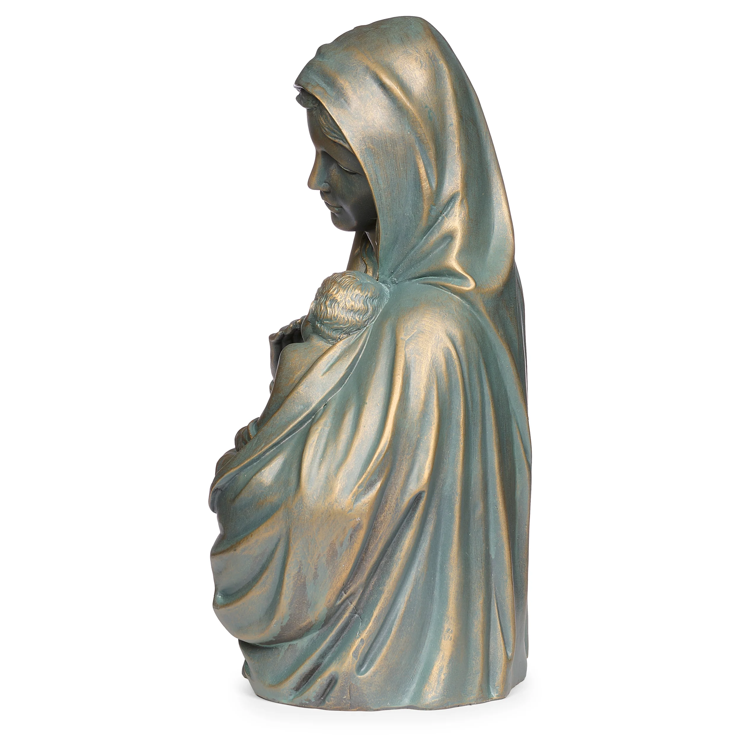 Bronze Madonna & Child Garden Statue - Image 3