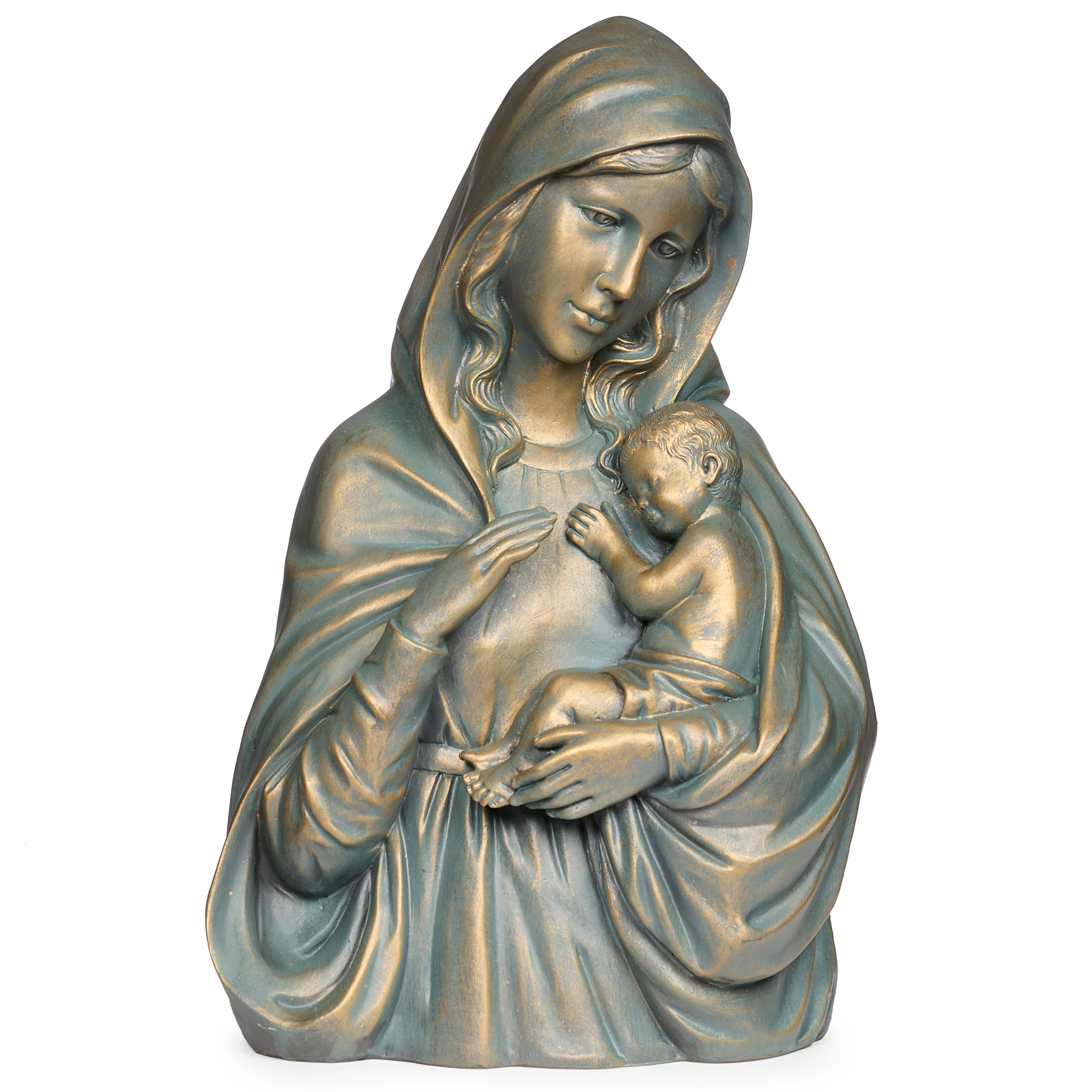 Bronze Madonna & Child Garden Statue - Image 4