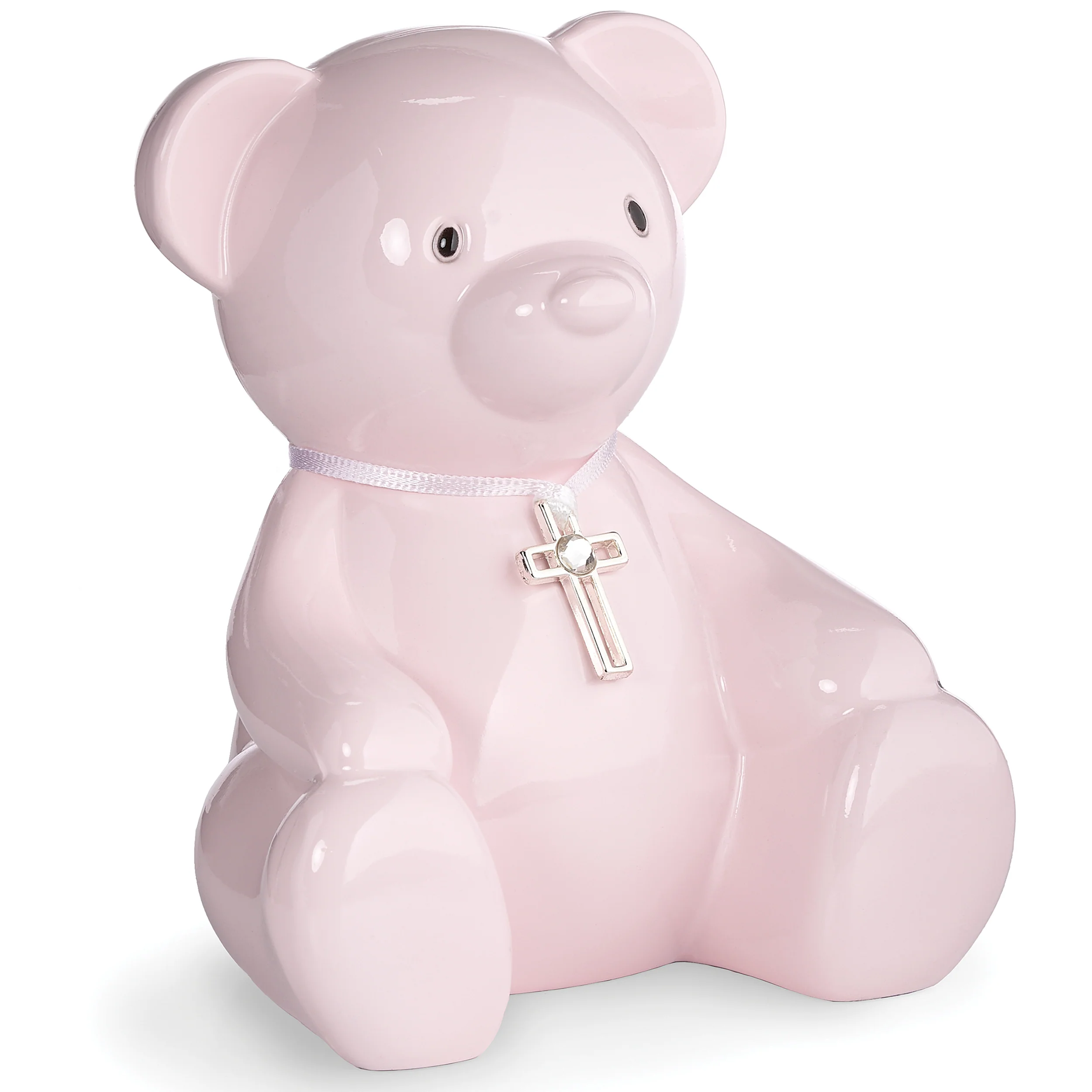 Caroline Collection Teddy Bear Bank with Cross Necklace