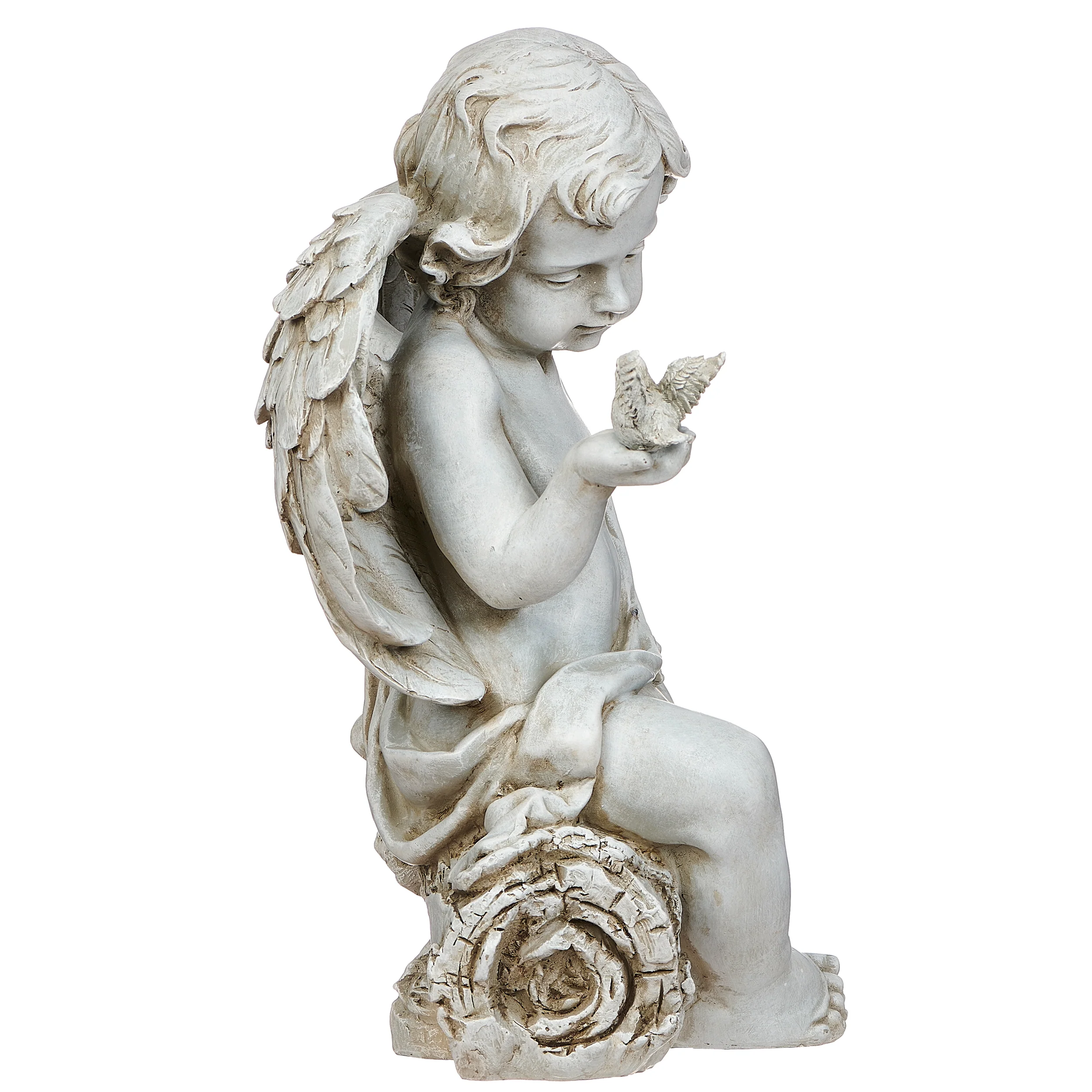 Joseph's Studio Cherub With Dove Garden Statue - Image 2
