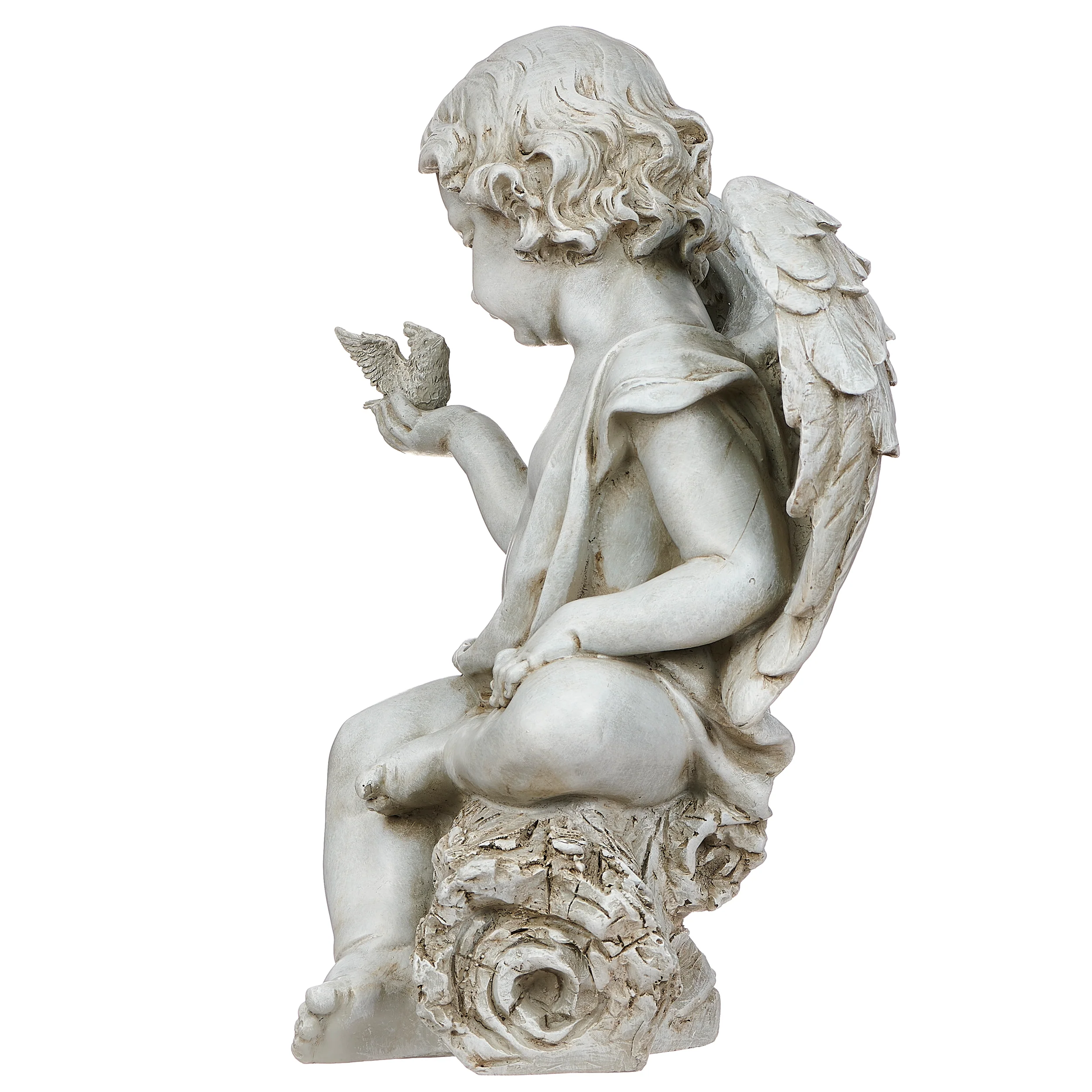 Joseph's Studio Cherub With Dove Garden Statue - Image 3