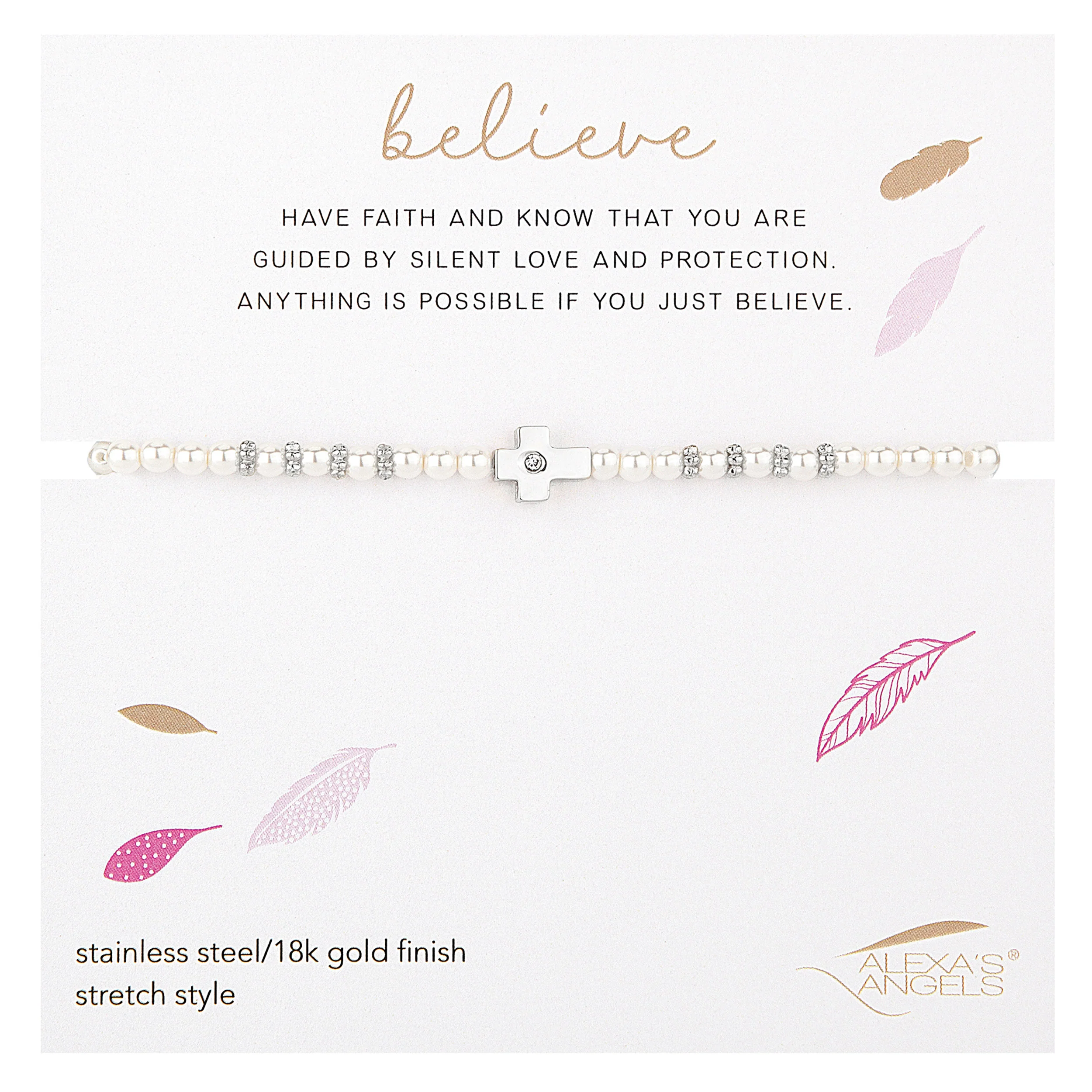 Alexa's Angels Children's "Believe" Cross Bracelet - Image 3