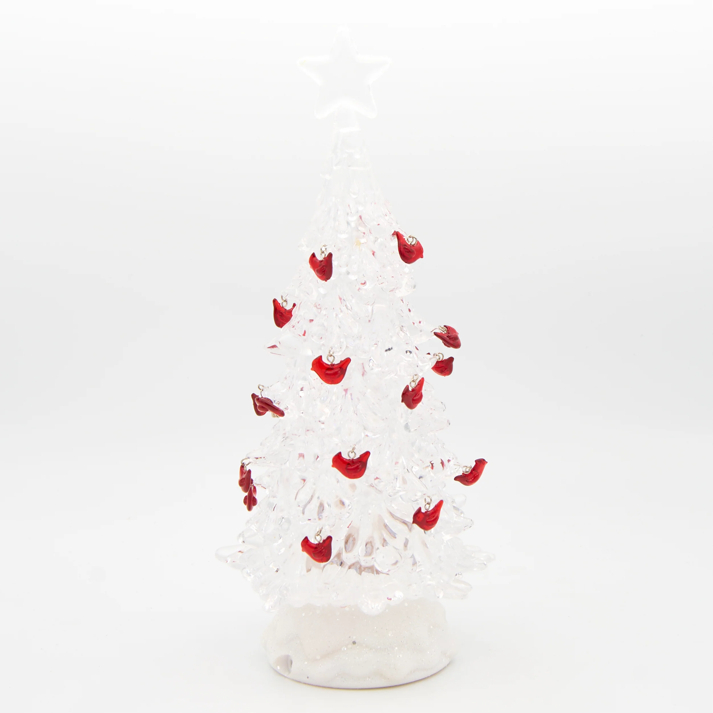 Clear Lighted Tree with Cardinal Ornaments - Image 2