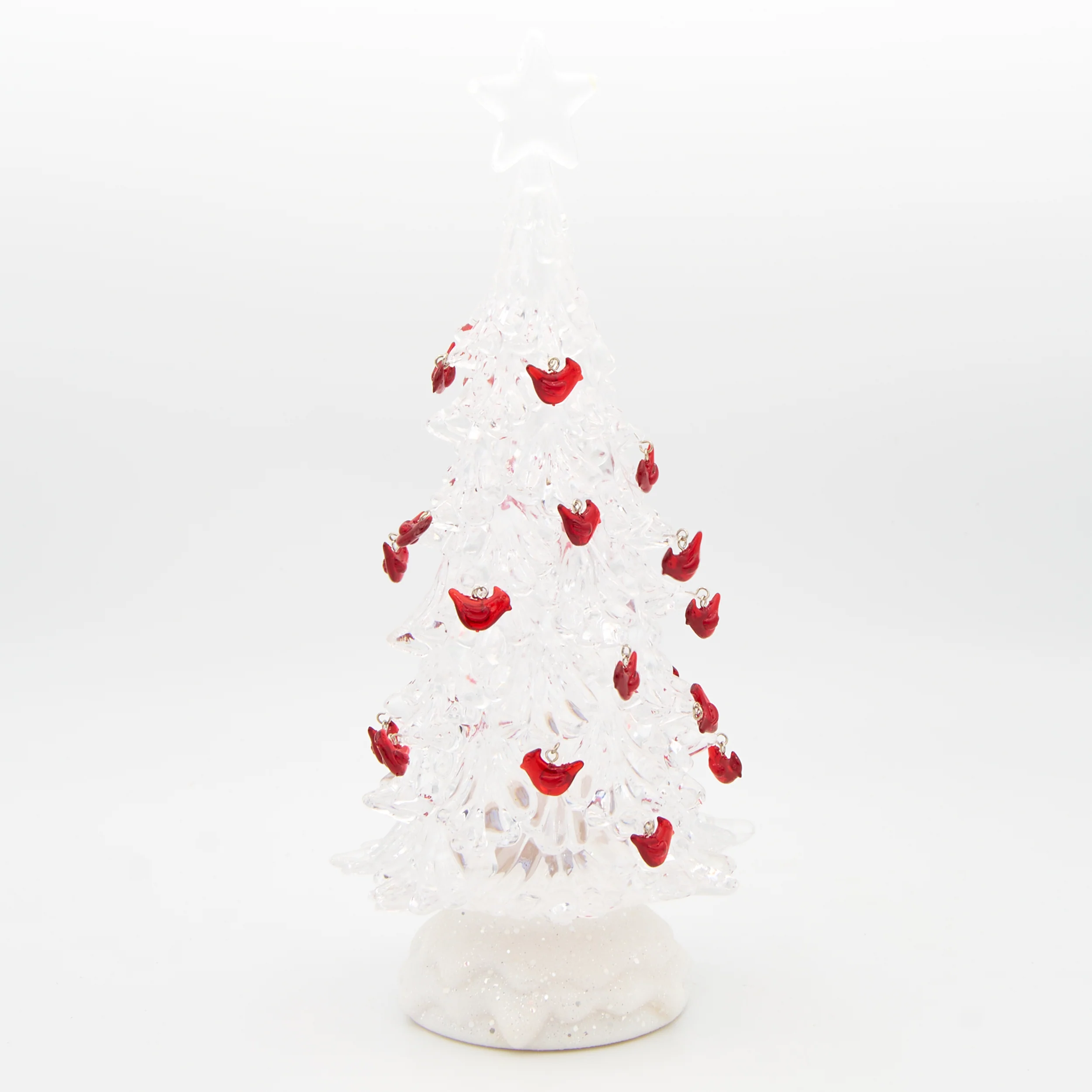 Clear Lighted Tree with Cardinal Ornaments - Image 3